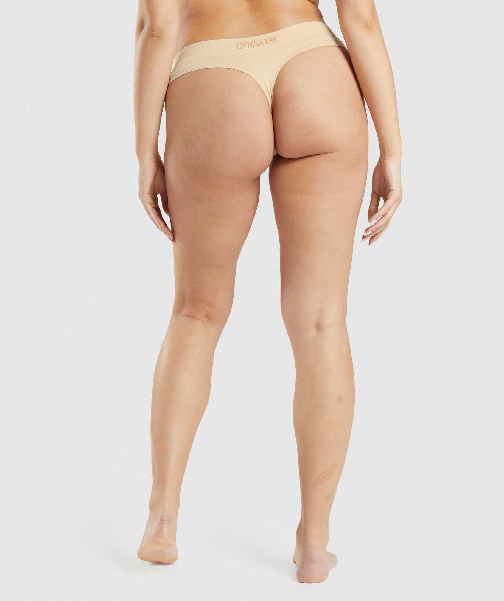 Light Brown Gymshark Seamless Thong Women's Underwear | DHRGON692