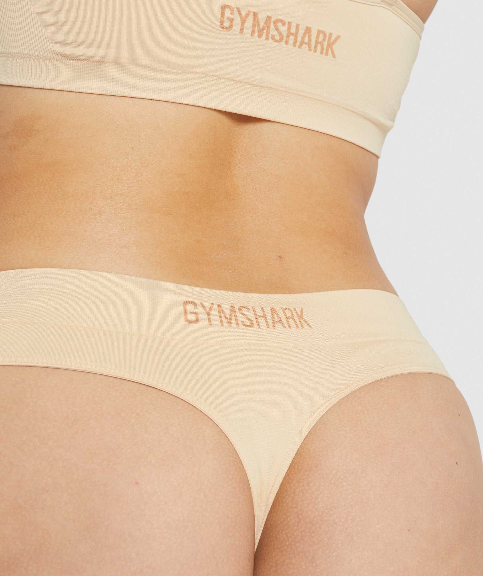 Light Brown Gymshark Seamless Thong Women's Underwear | DHRGON692