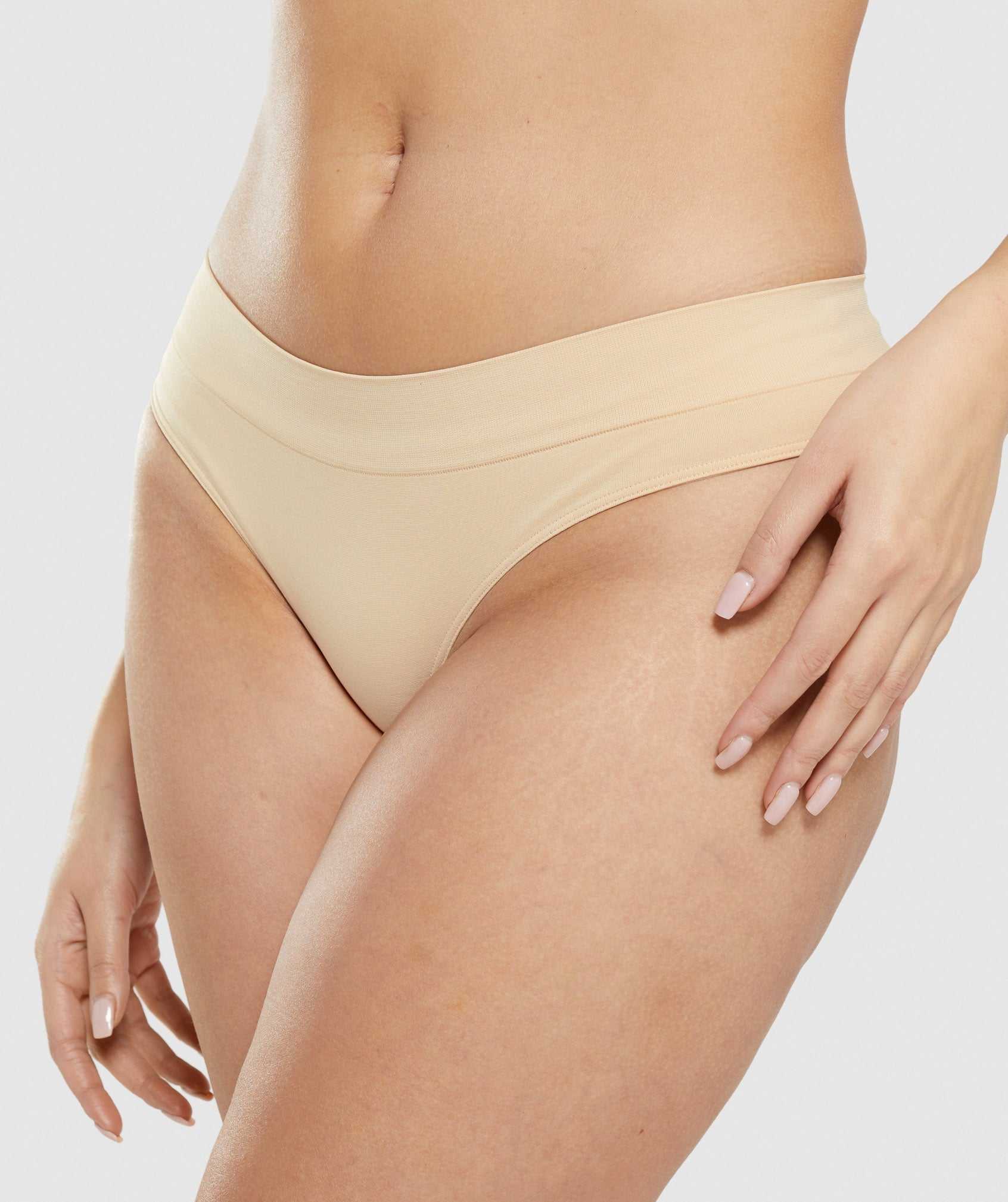 Light Brown Gymshark Seamless Thong Women's Underwear | DHRGON692