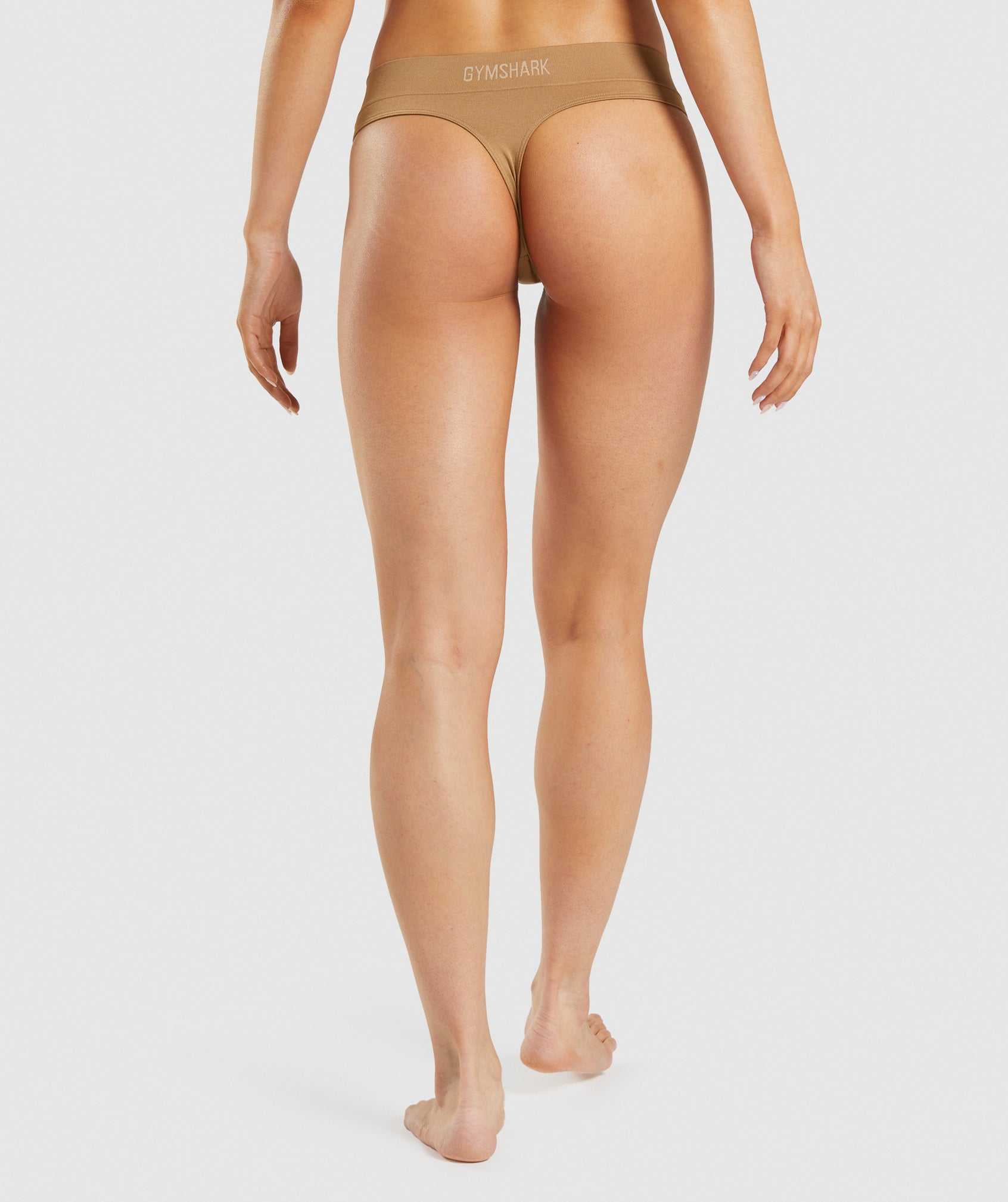 Light Brown Gymshark Seamless Thong Women's Underwear | LIFSKJ579