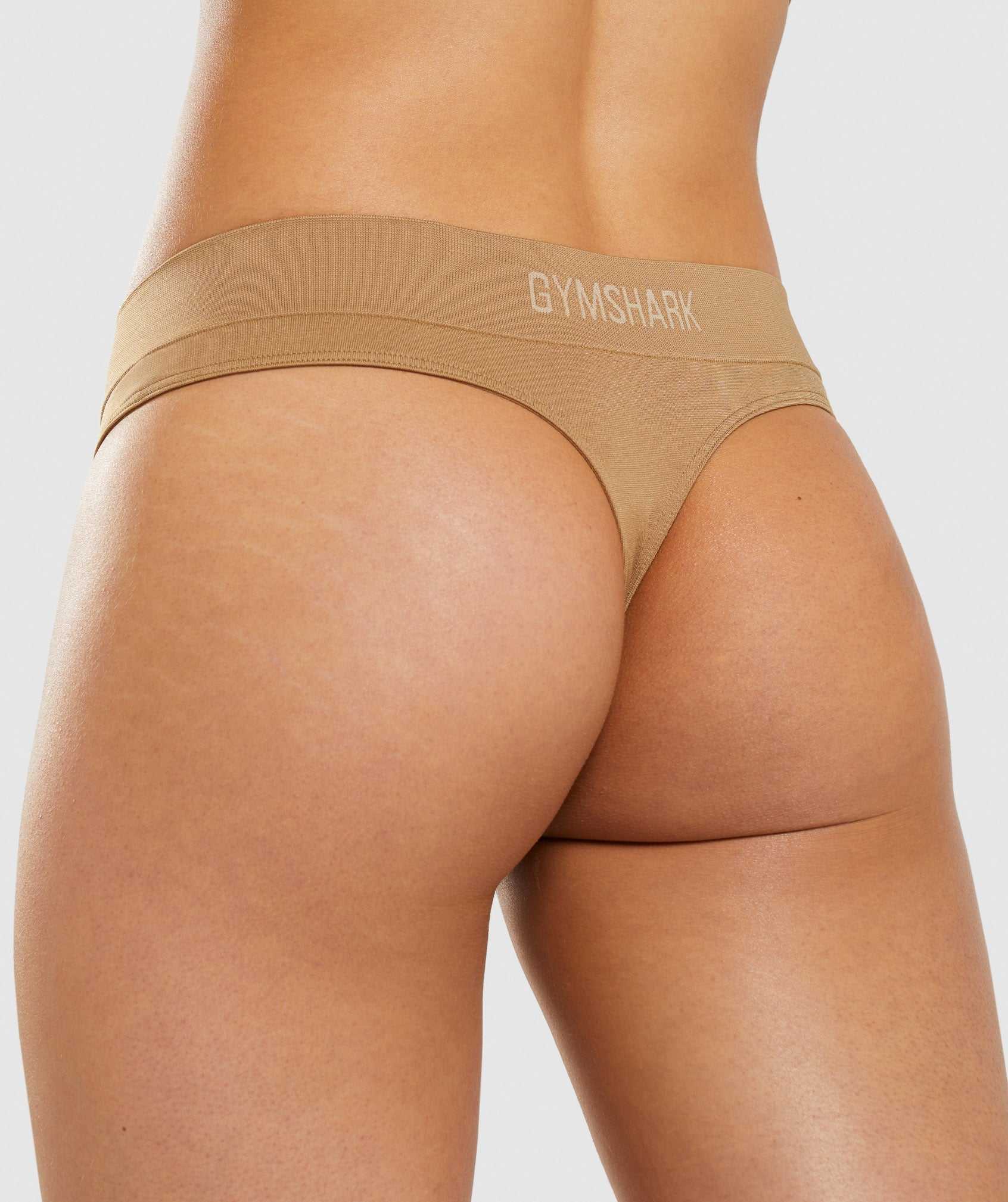 Light Brown Gymshark Seamless Thong Women's Underwear | LIFSKJ579