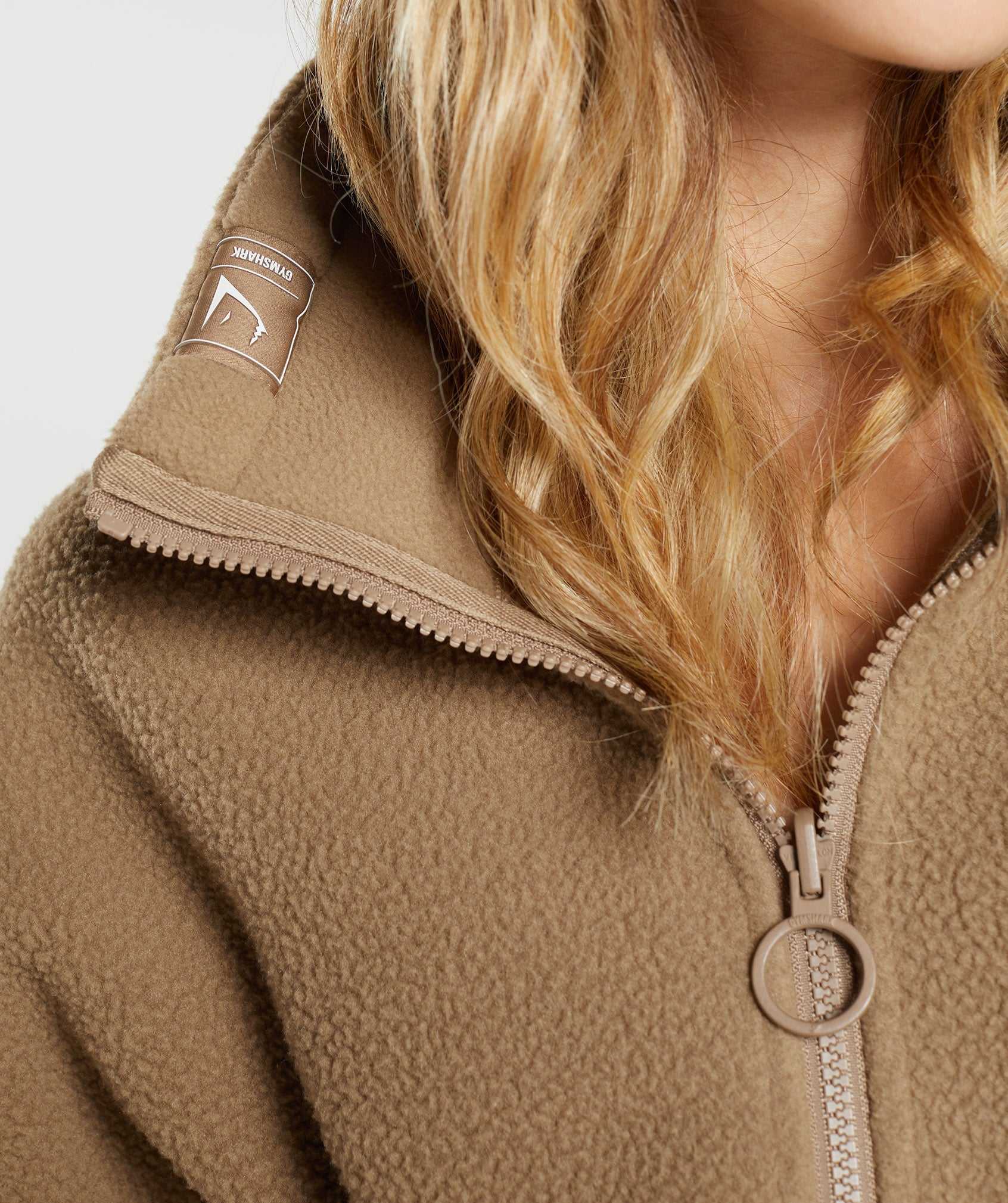 Light Brown Gymshark Sherpa Women's Jackets | QIXRWZ469