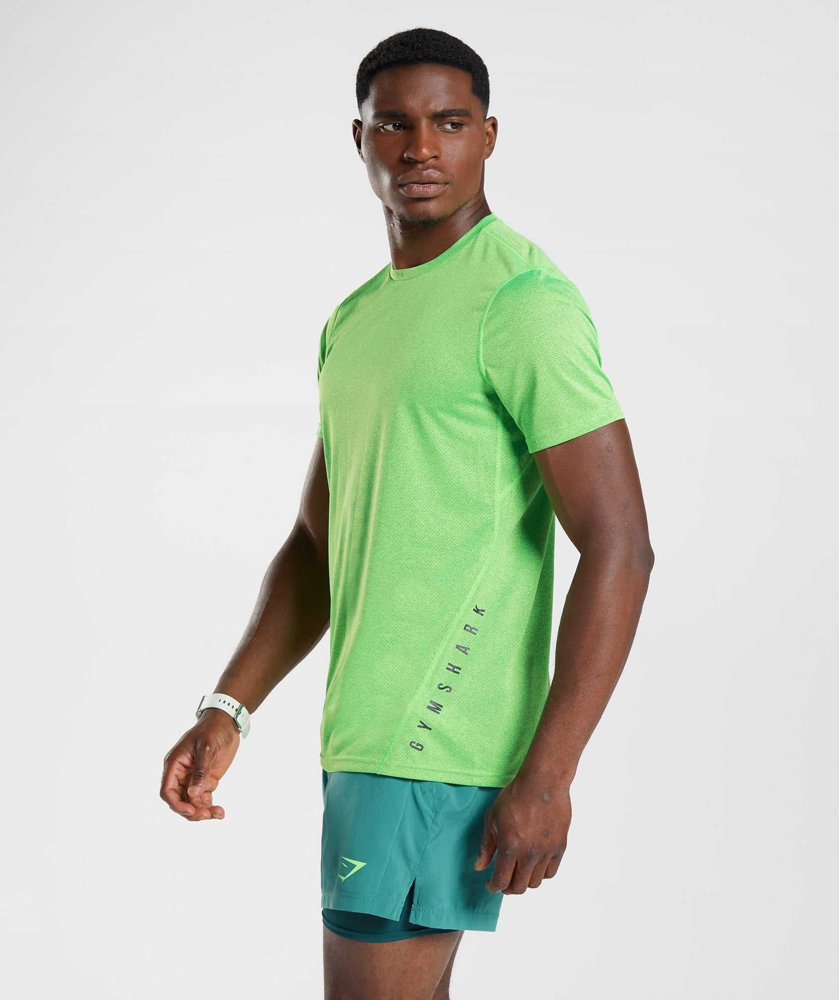 Light Green / Black Gymshark Sport Men's T Shirts | NQLURF521