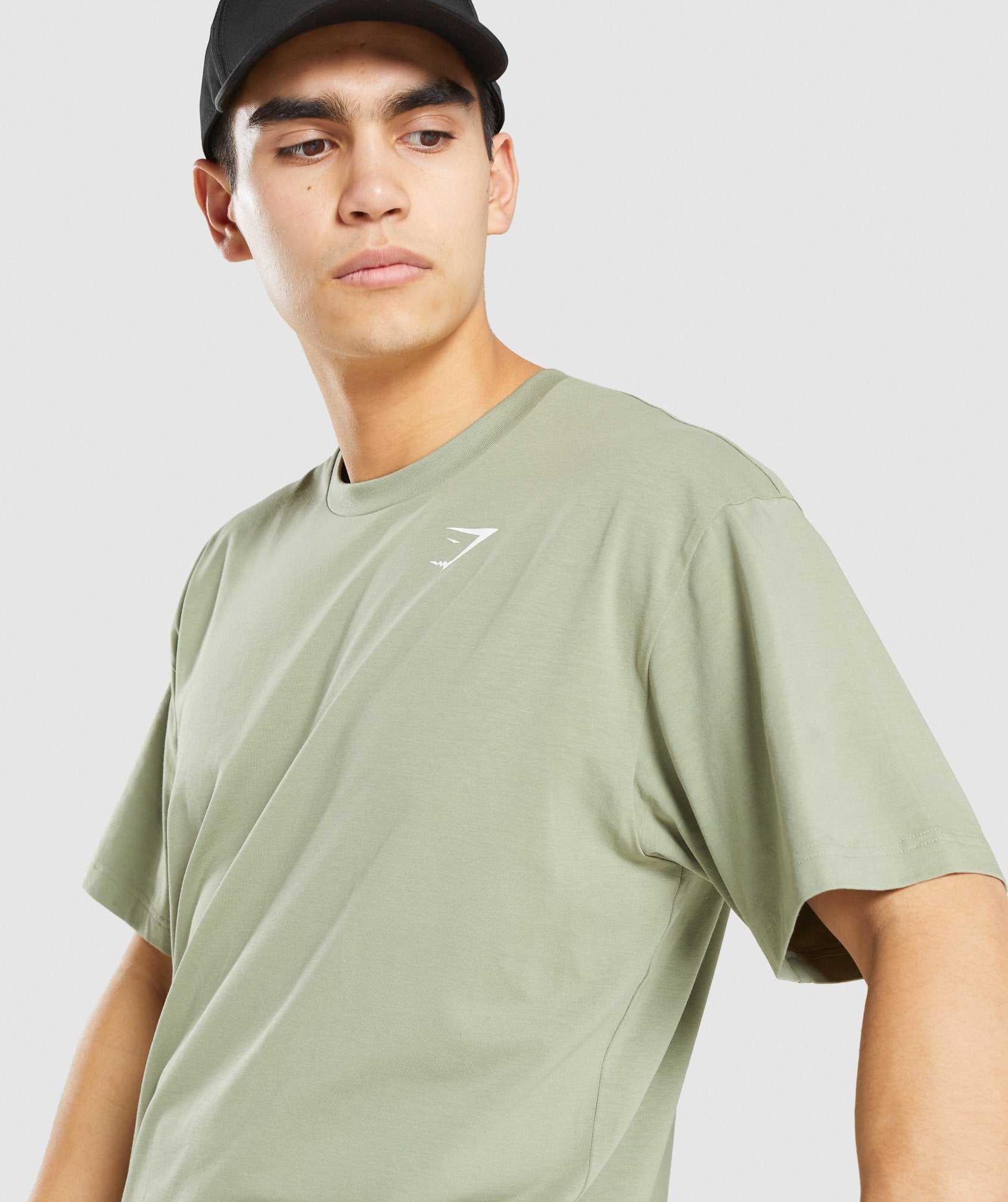 Light Green Gymshark Essential Oversized Men's T Shirts | FOEJKL745