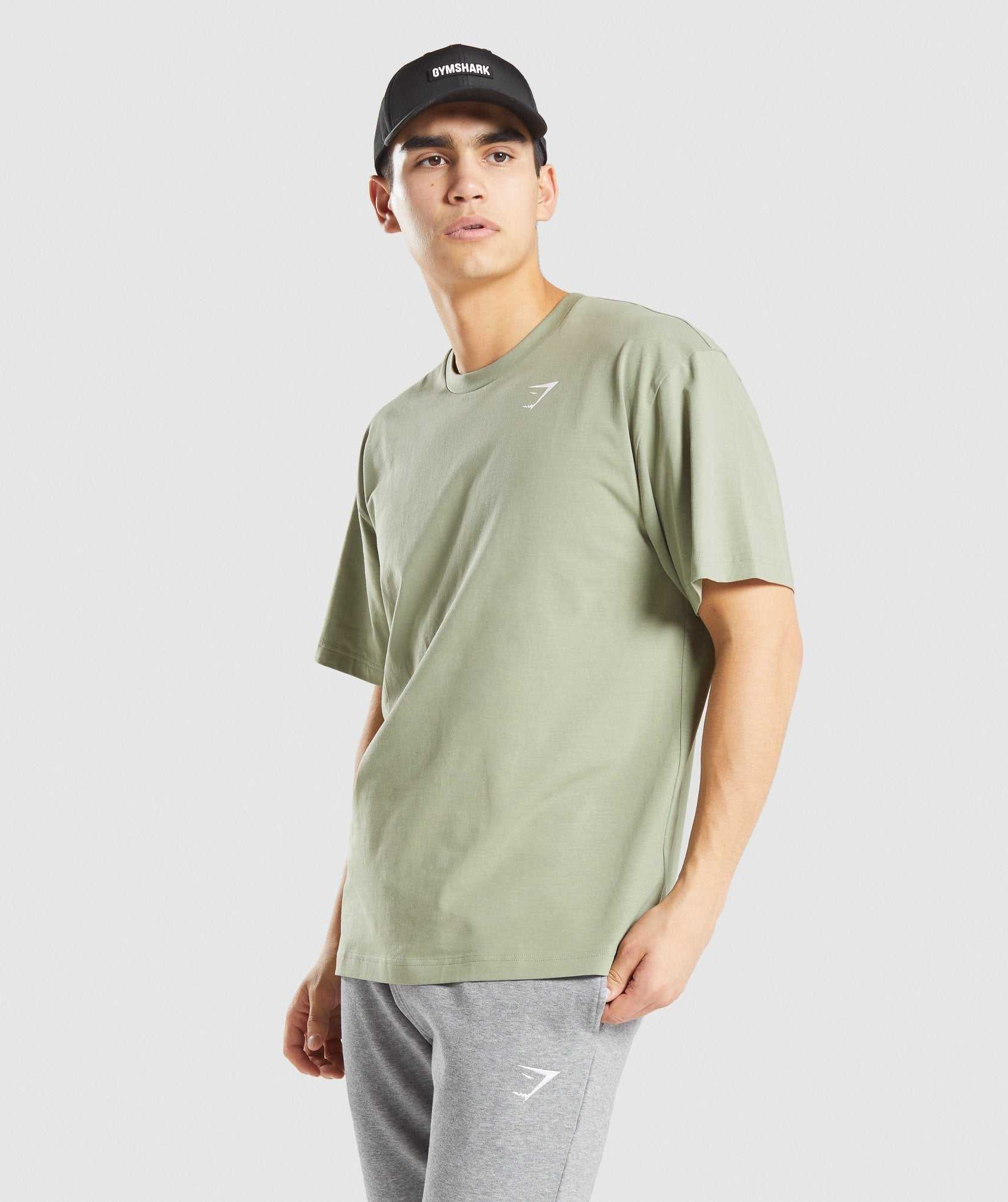 Light Green Gymshark Essential Oversized Men\'s T Shirts | FOEJKL745