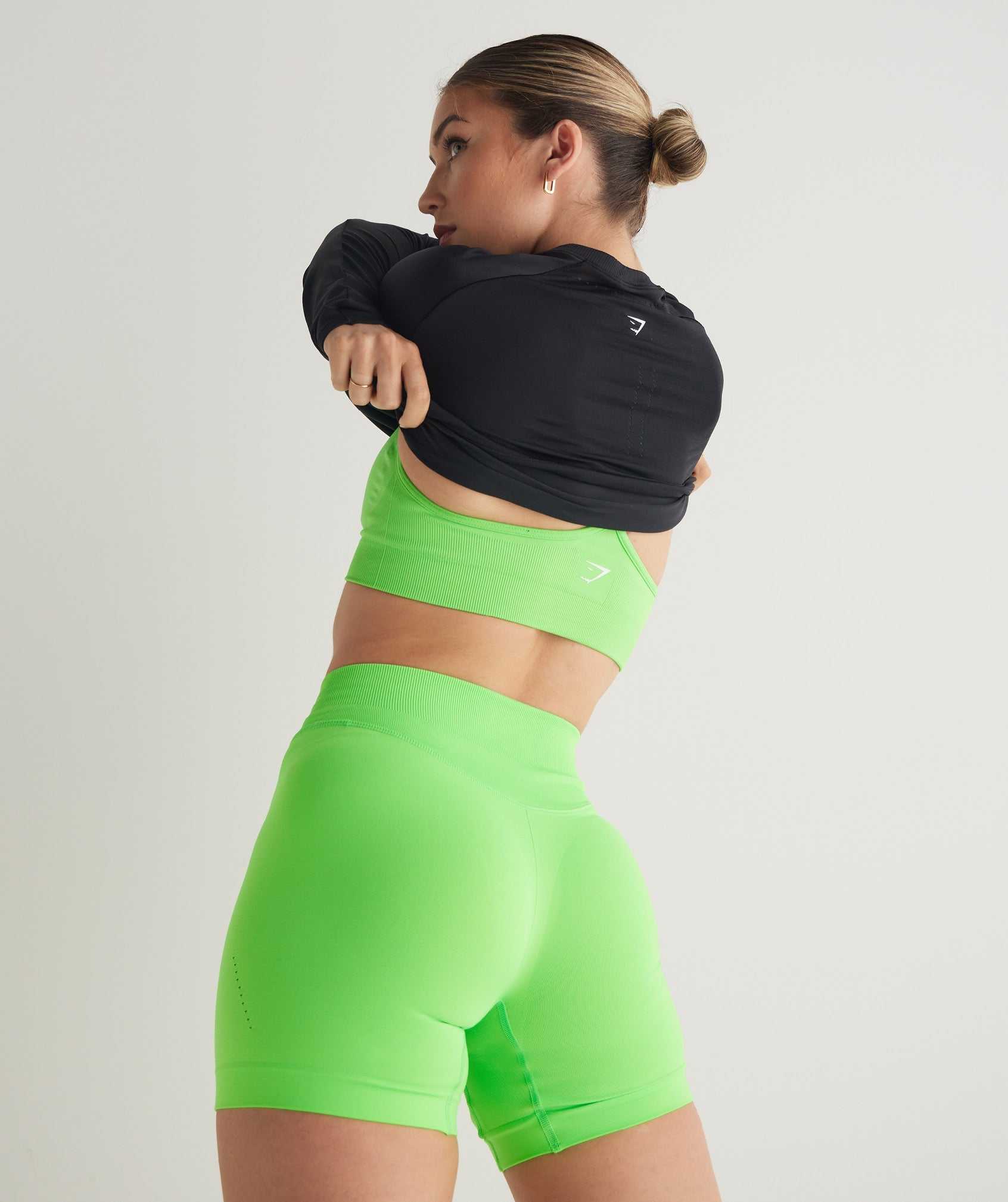 Light Green Gymshark Sweat Seamless Sculpt Women's Shorts | BSNADP105