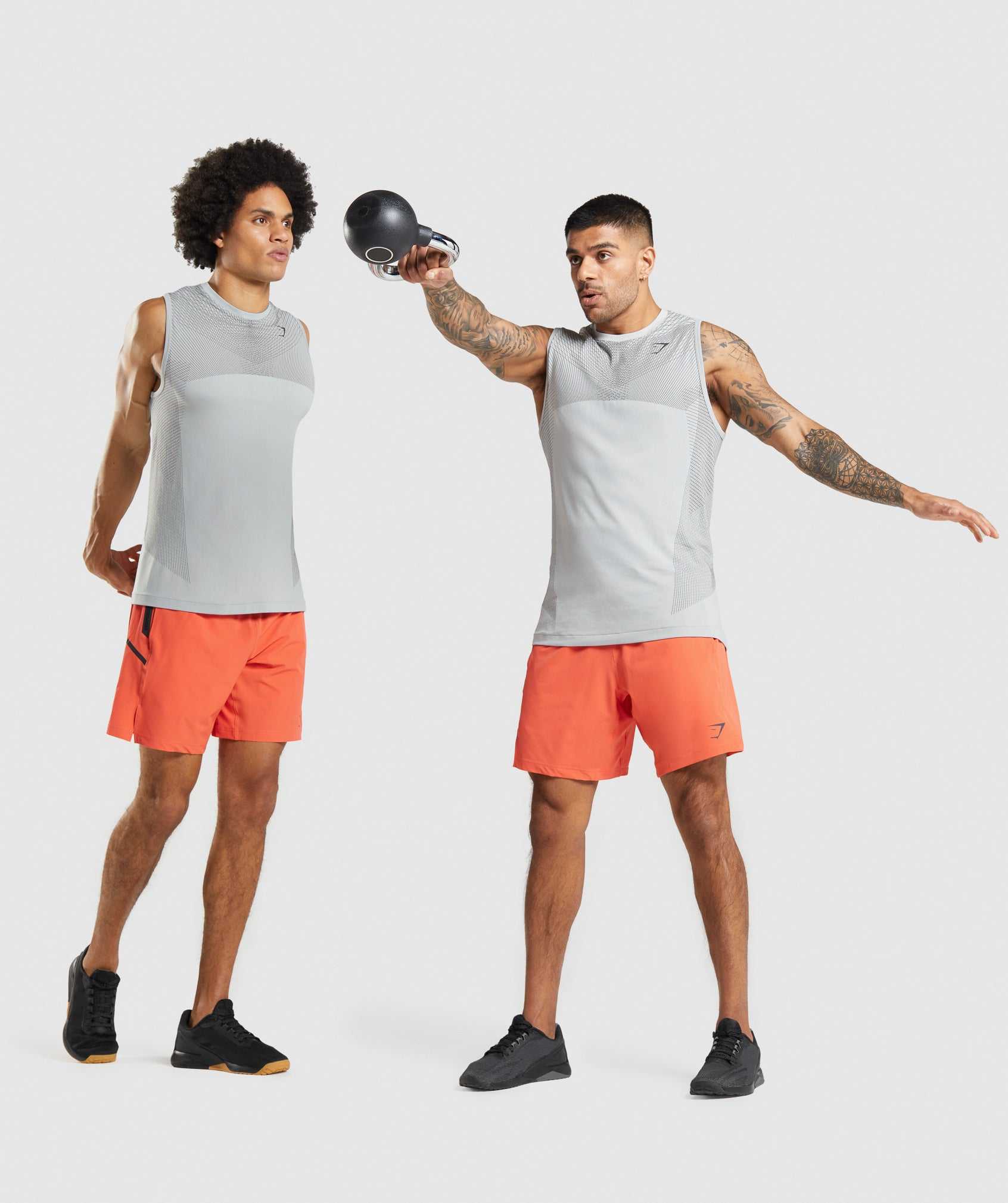 Light Grey / Black Grey Gymshark Apex Seamless Men's Tanks | FDJIHY493