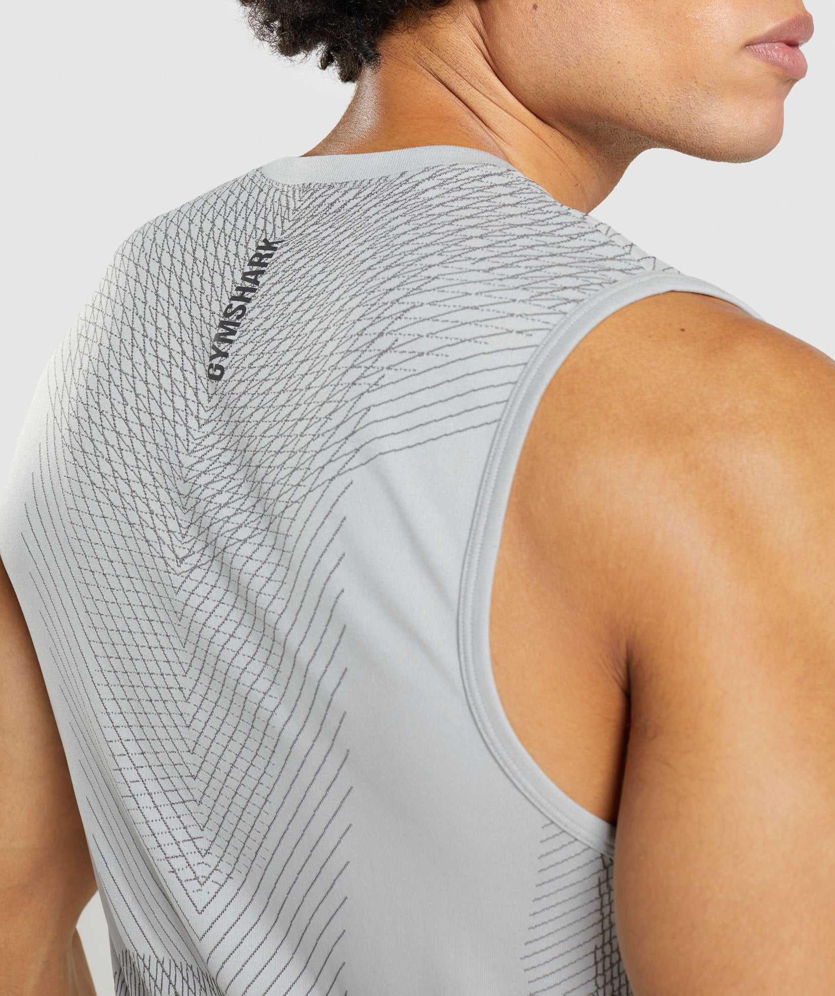 Light Grey / Black Grey Gymshark Apex Seamless Men's Tanks | FDJIHY493