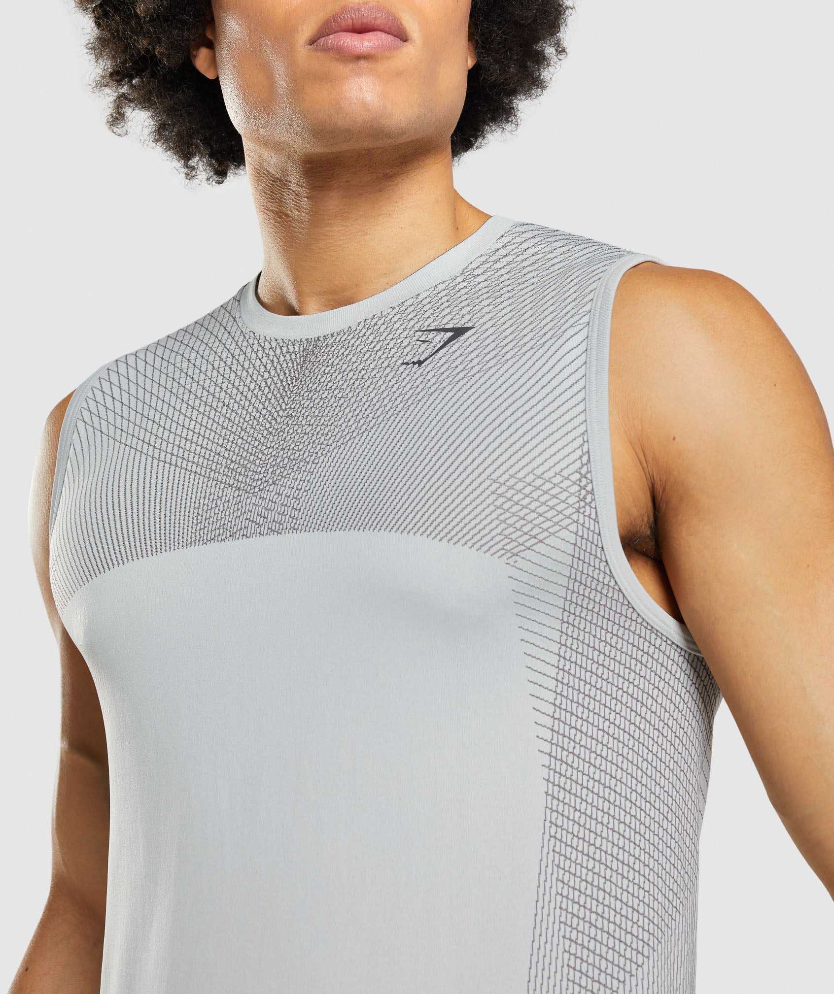 Light Grey / Black Grey Gymshark Apex Seamless Men's Tanks | FDJIHY493