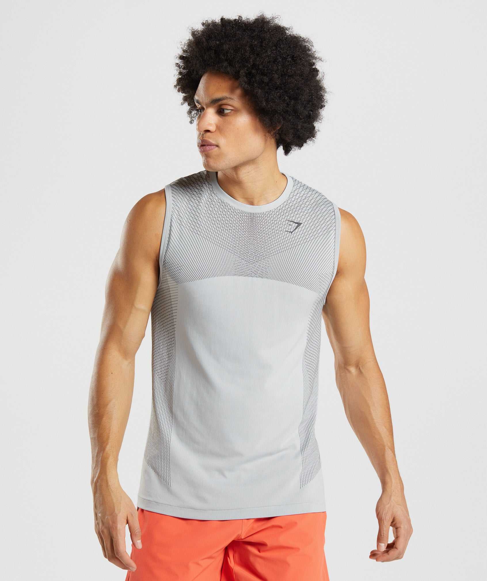 Light Grey / Black Grey Gymshark Apex Seamless Men\'s Tanks | FDJIHY493