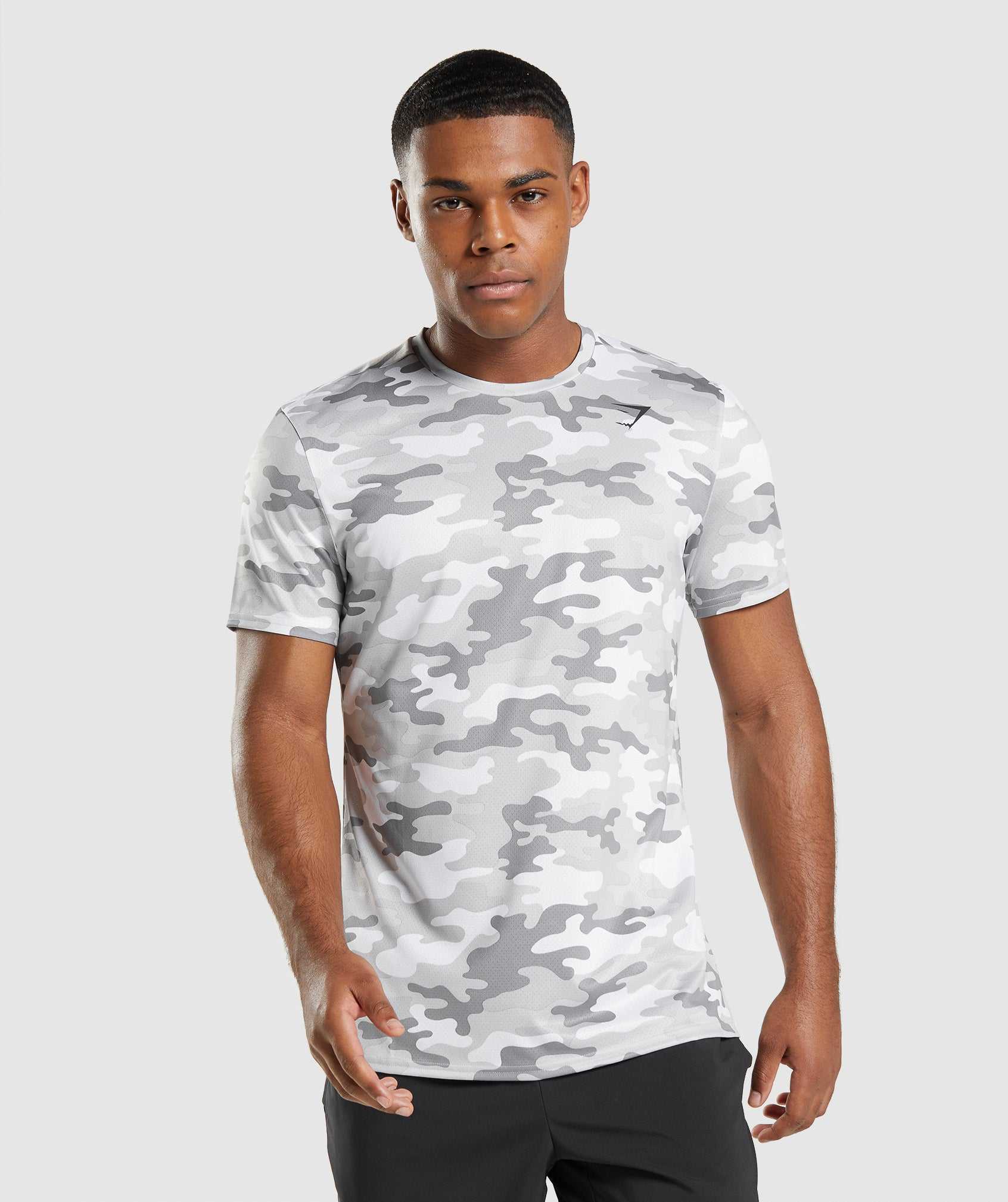 Light Grey Camo Gymshark Arrival Men\'s T Shirts | EVGTMY230