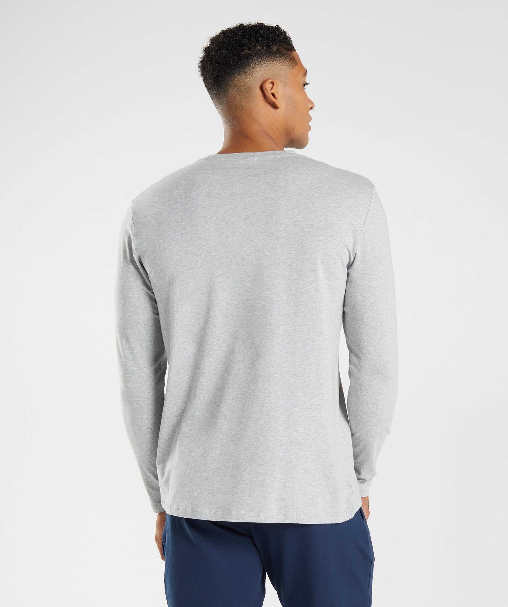 Light Grey Gymshark Block Long Sleeve Men's T Shirts | JNOKAM317