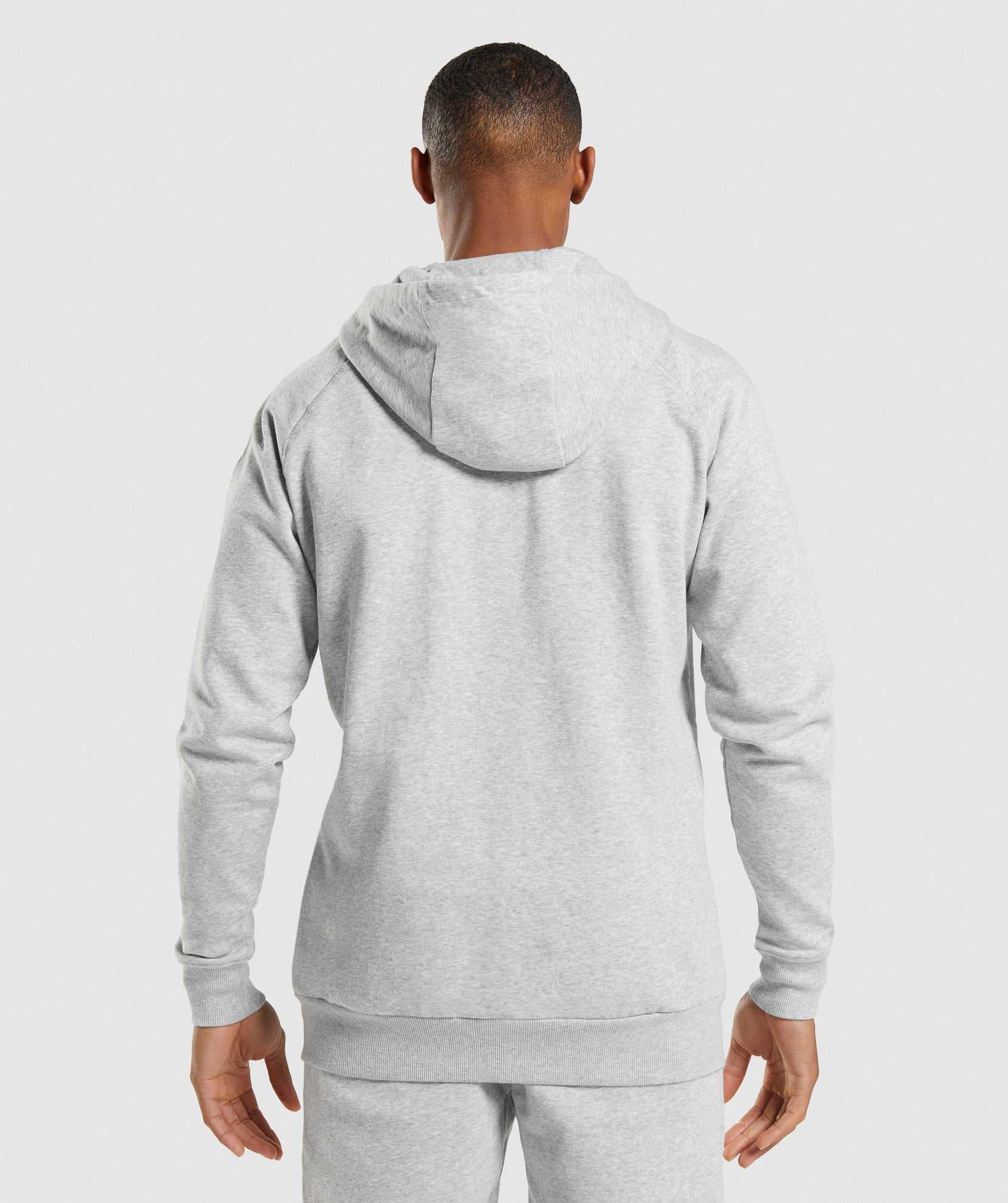 Light Grey Gymshark Crest Zip Up Men's Hoodie | WMHZLB071