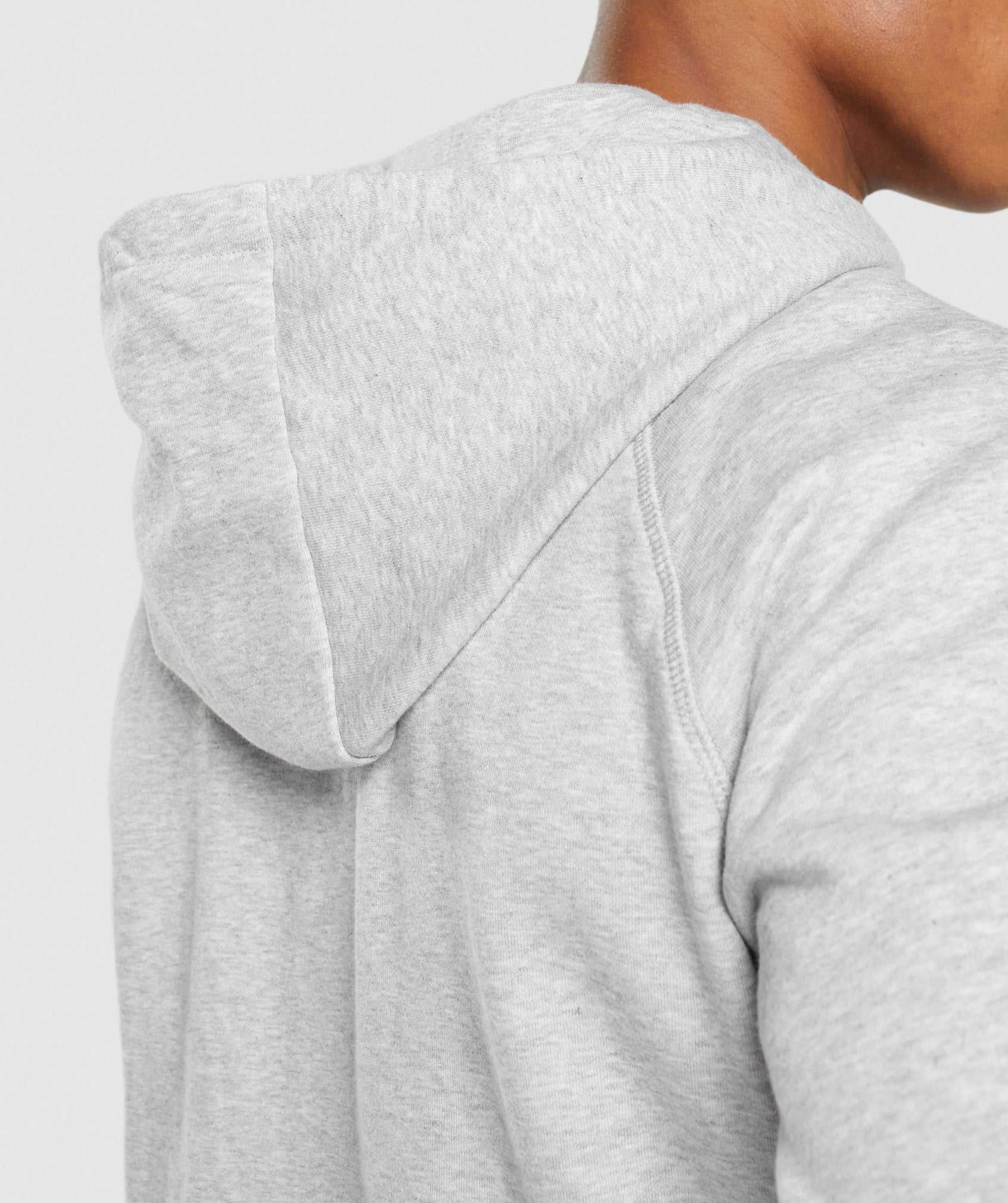 Light Grey Gymshark Crest Zip Up Men's Hoodie | WMHZLB071