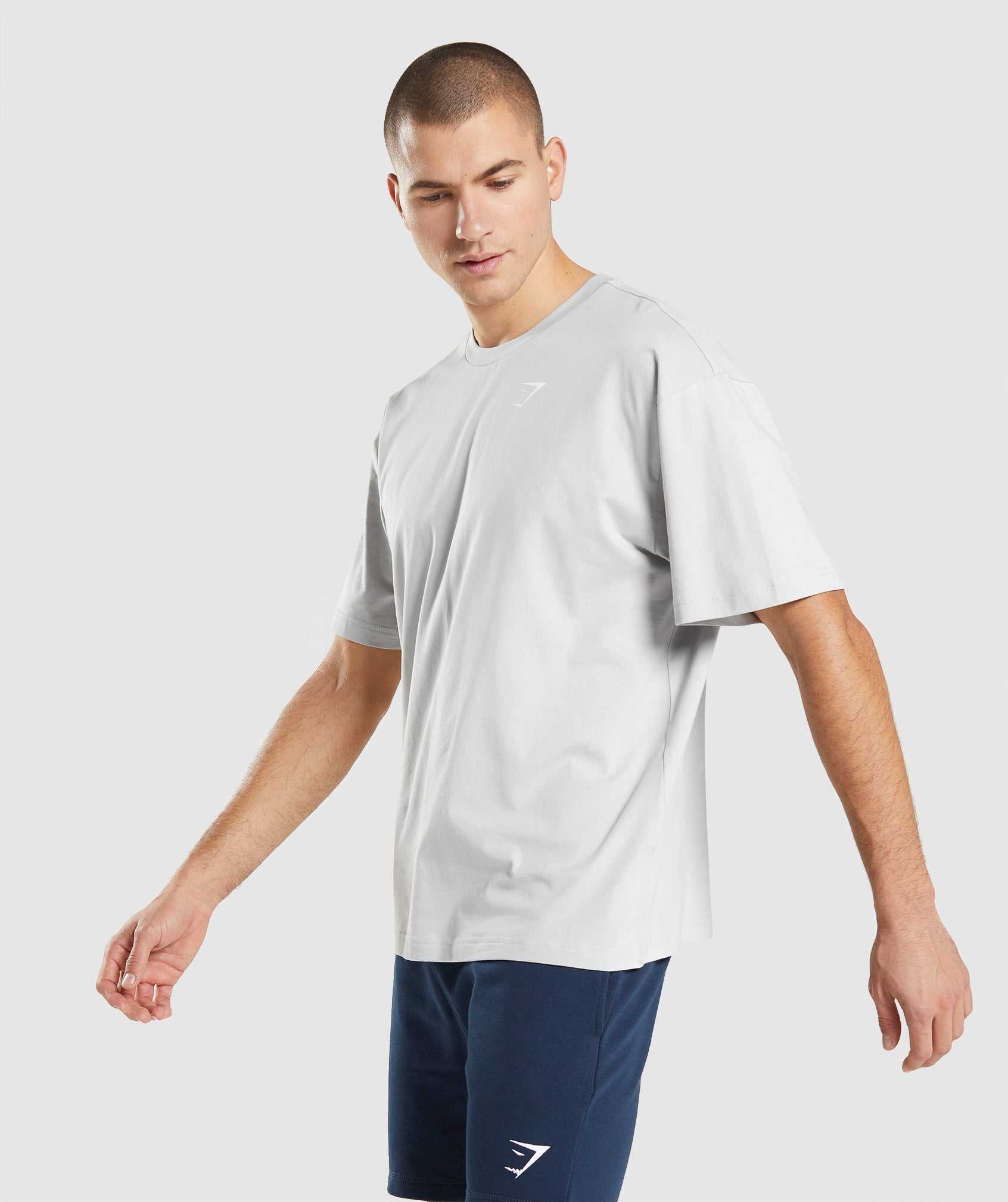 Light Grey Gymshark Essential Oversized Men's T Shirts | KYLAJP325