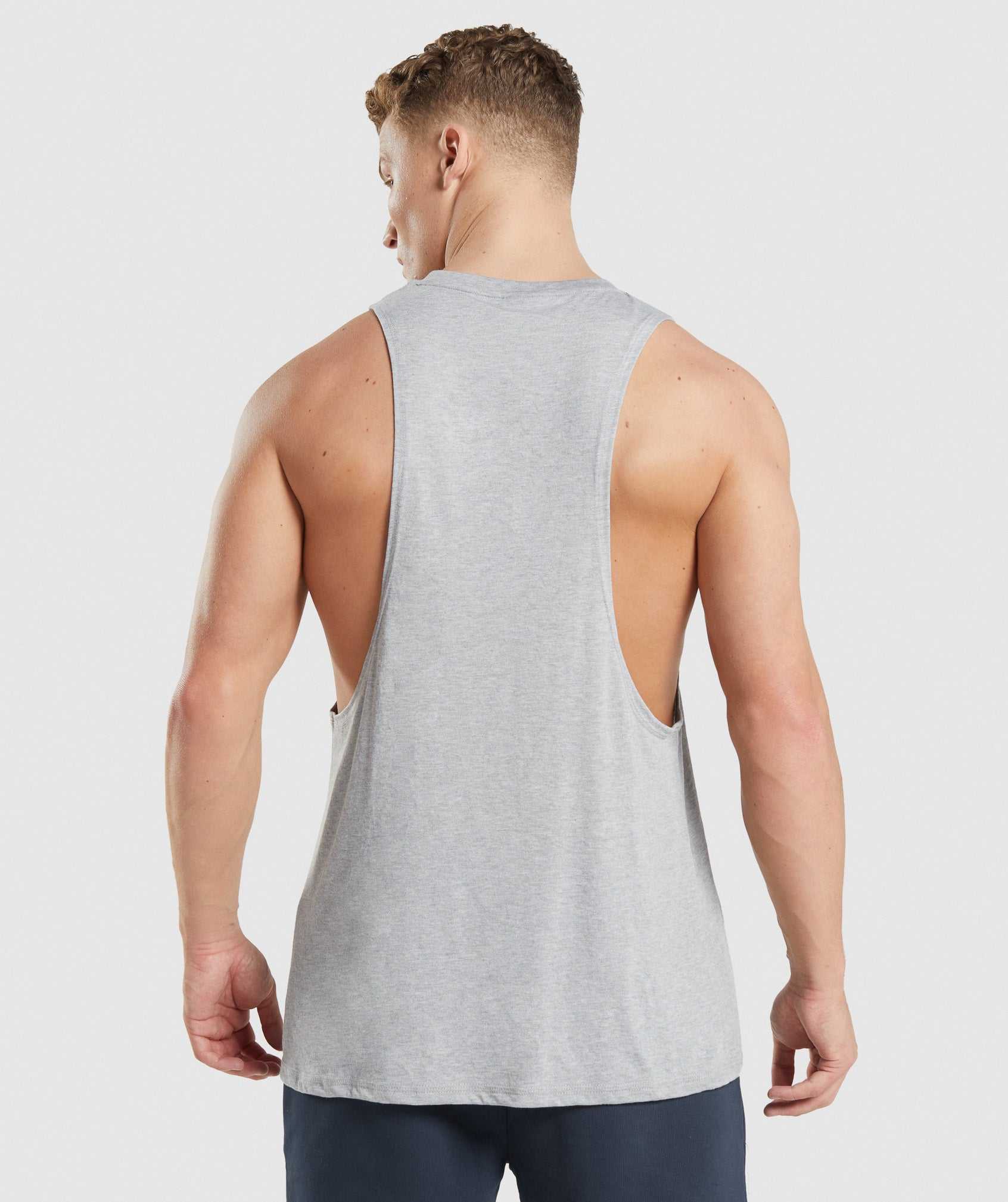 Light Grey Gymshark Legacy Drop Arm Men's Tanks | CQMJXZ176