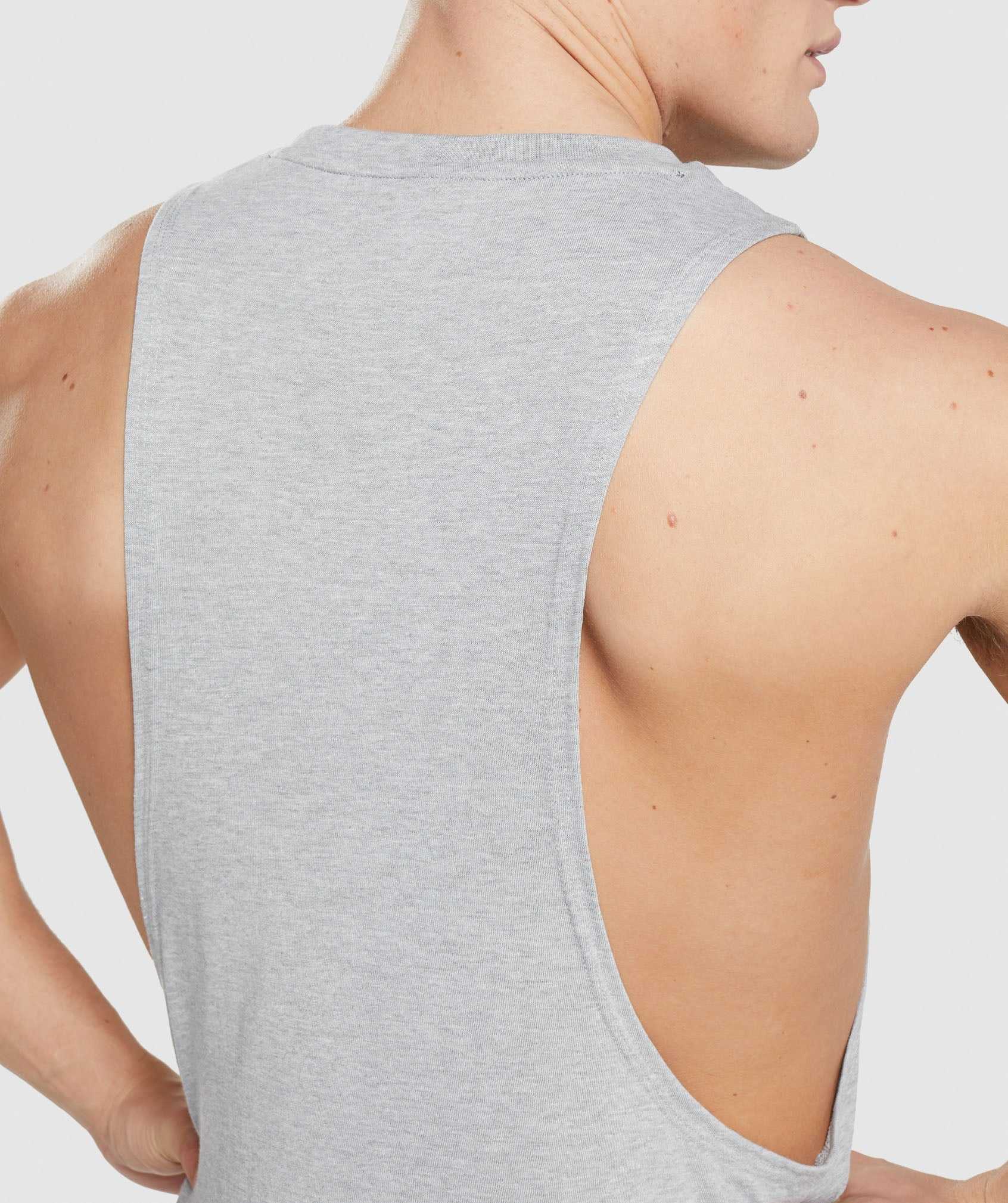 Light Grey Gymshark Legacy Drop Arm Men's Tanks | CQMJXZ176