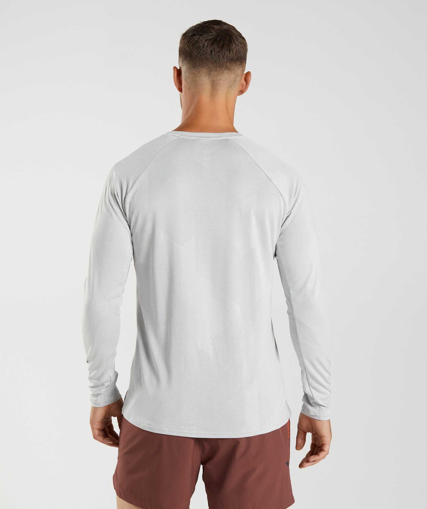 Light Grey / White Gymshark Apex Long Sleeve Men's T Shirts | LONUHT652