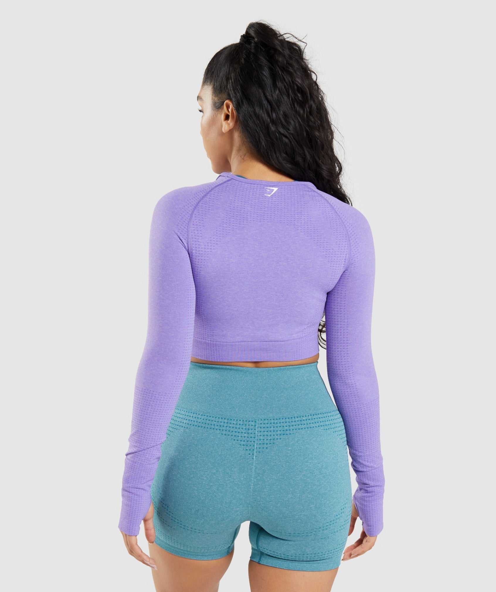 Light Purple Gymshark Vital Seamless 2.0 Long Sleeve Crop Women's Tops | JFIMXY762