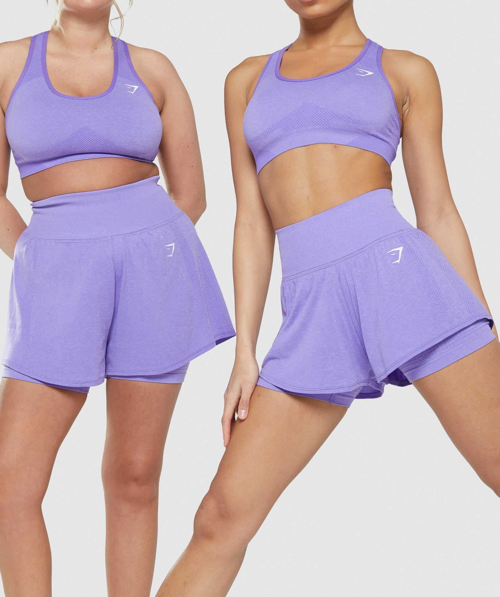 Light Purple Gymshark Vital Seamless 2.0 2-in-1 Women's Shorts | YQATKS481