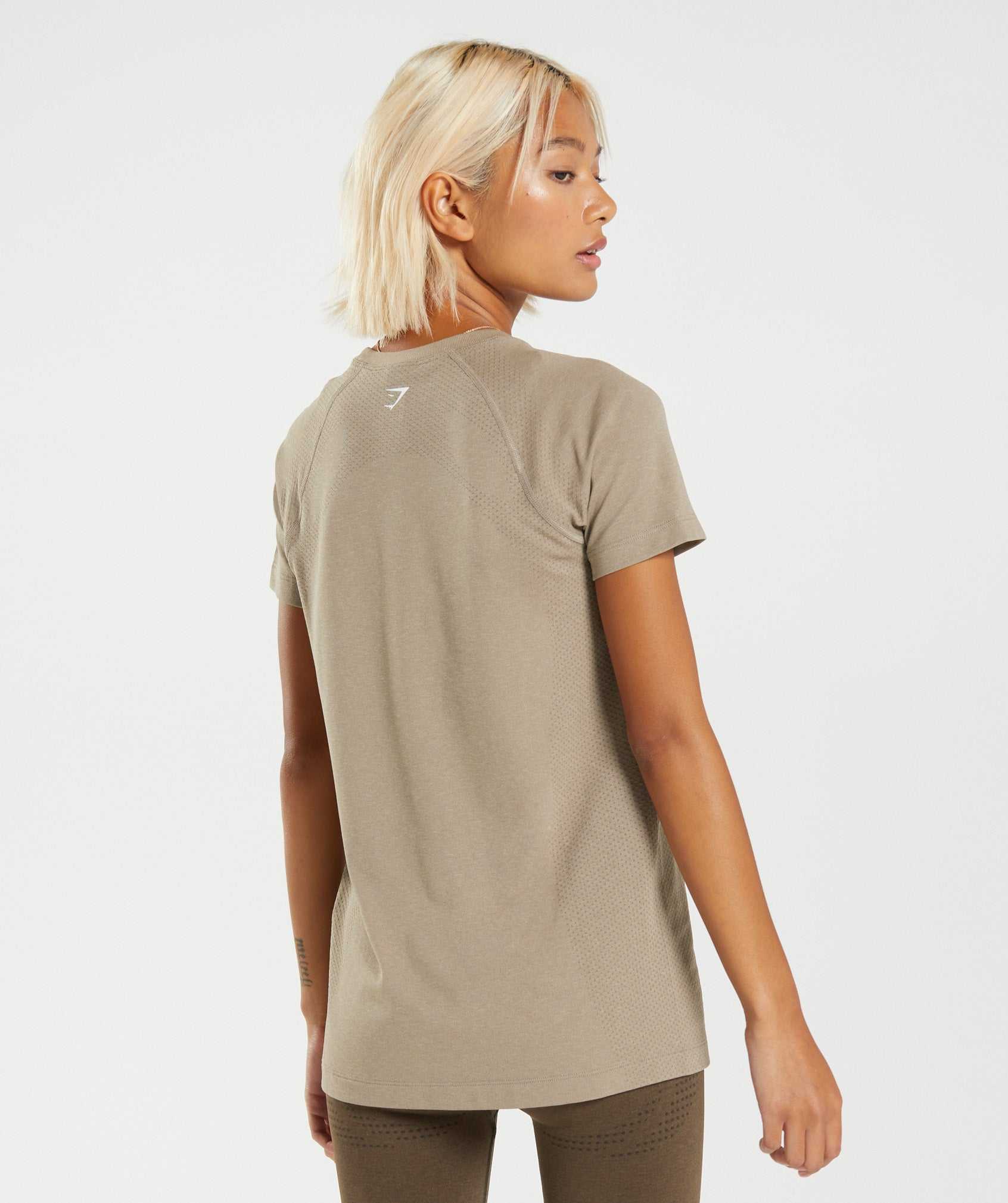 Light Yellow Brown Gymshark Vital Seamless 2.0 Light Women's T Shirts | ILOZTG917