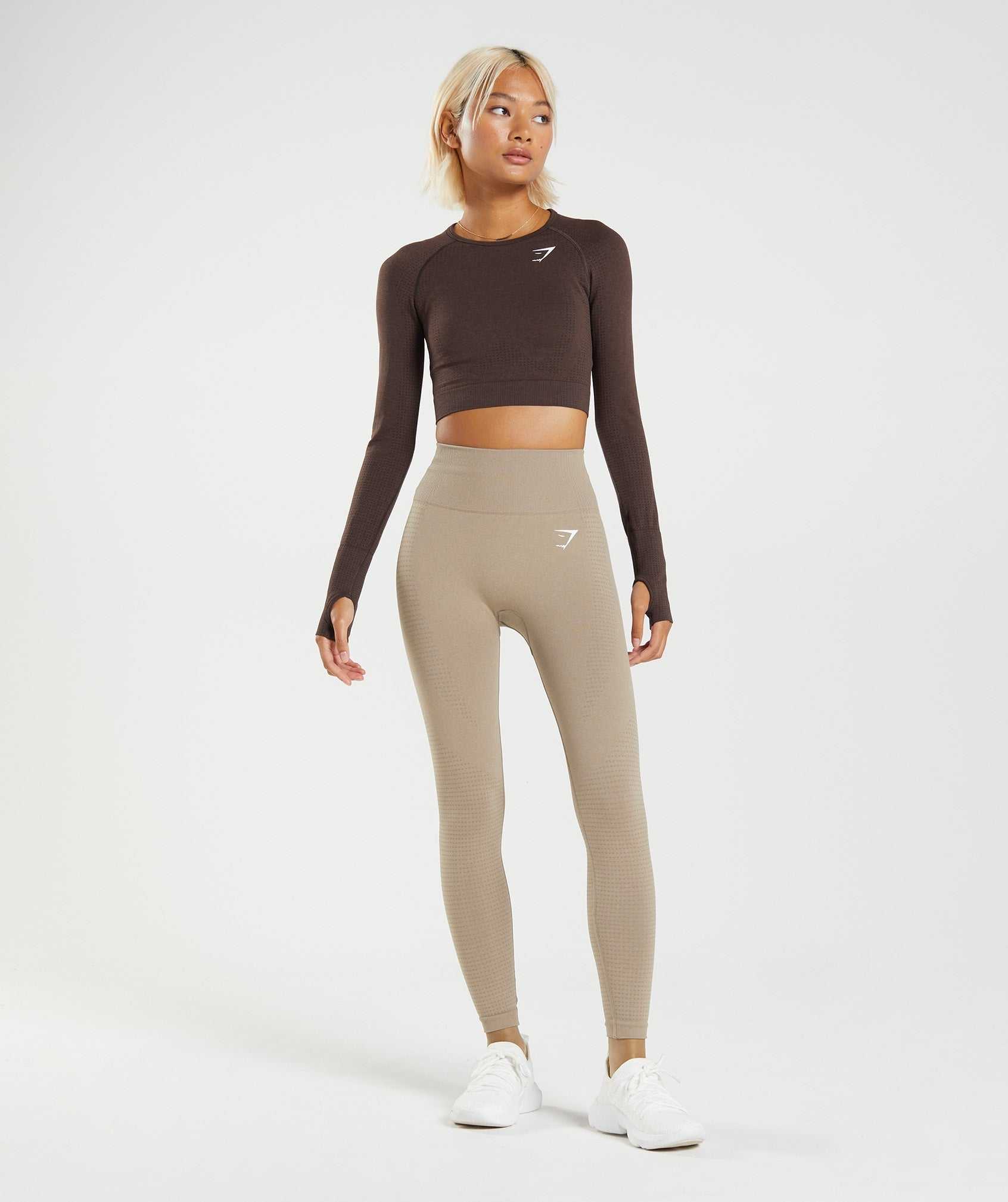 Light Yellow Brown Gymshark Vital Seamless 2.0 Women's Leggings | VAWPEY524