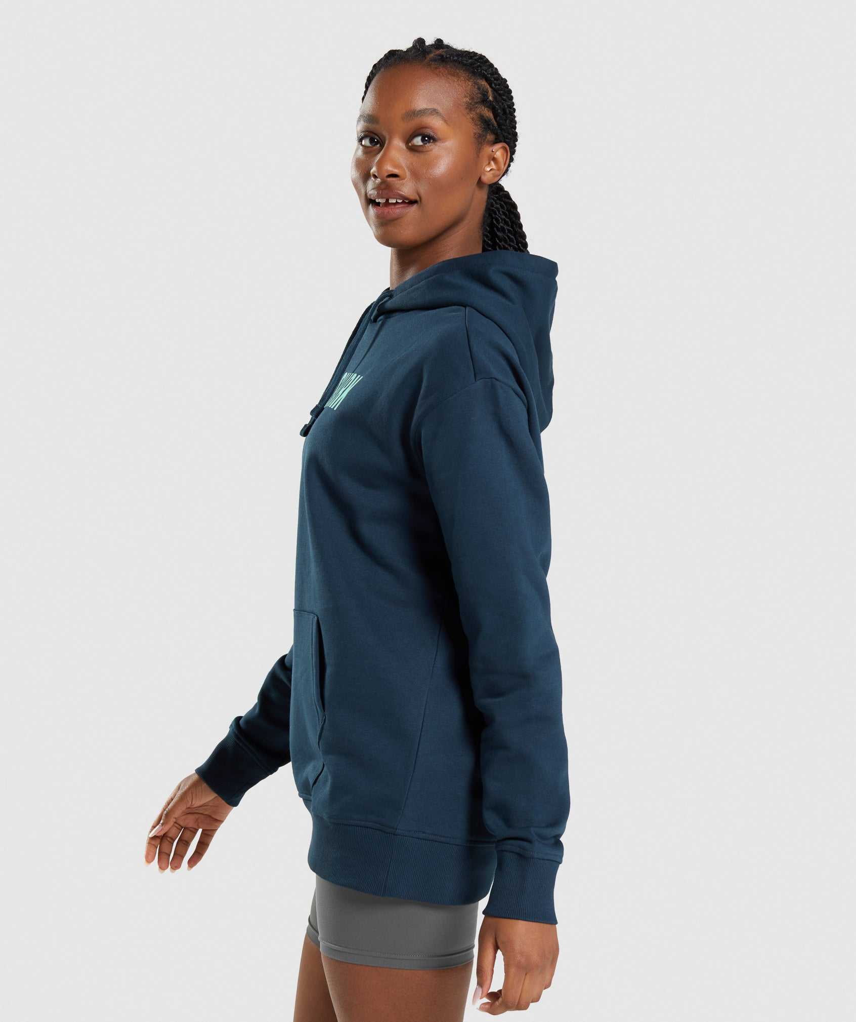 Navy Gymshark Apollo Oversized Women's Pullover | DCYQXP235