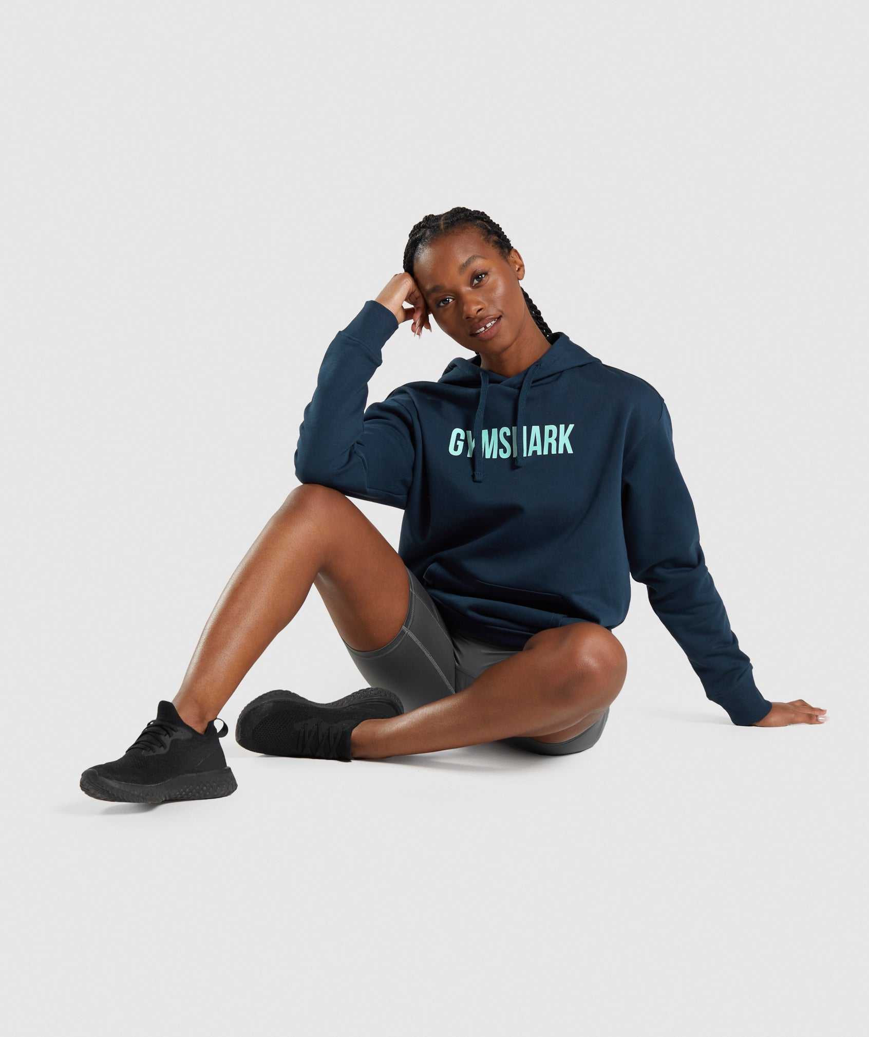 Navy Gymshark Apollo Oversized Women's Pullover | DCYQXP235