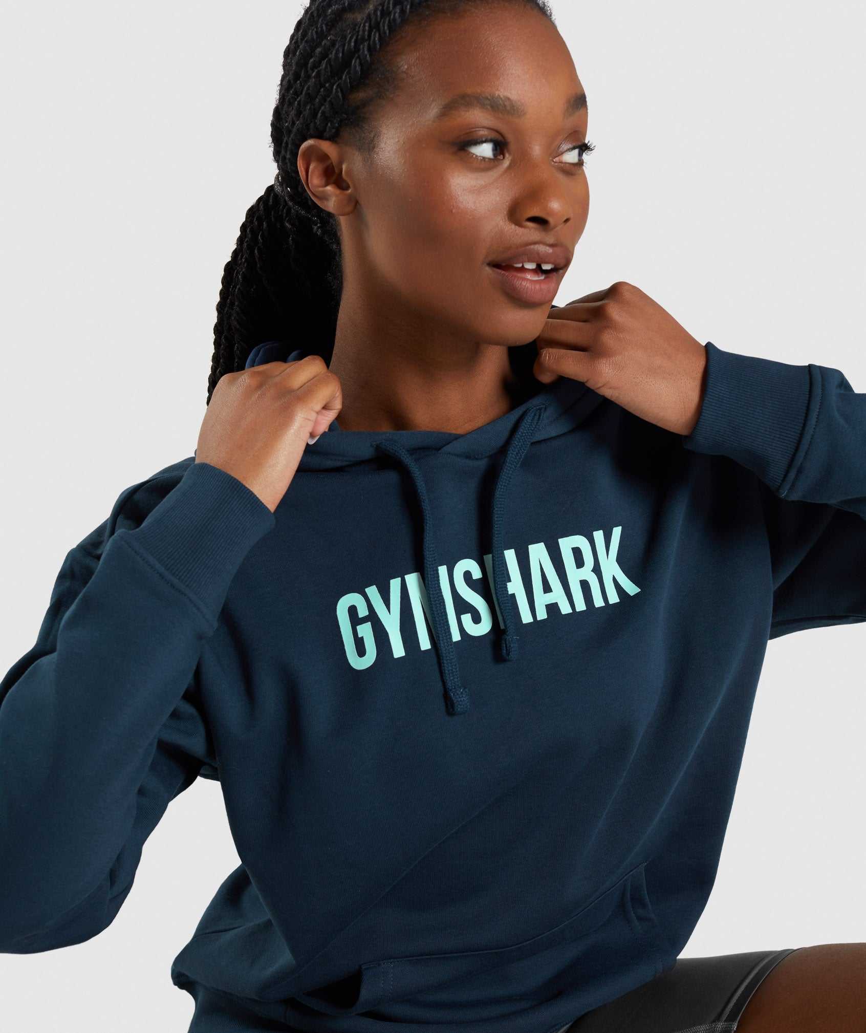 Navy Gymshark Apollo Oversized Women's Pullover | DCYQXP235