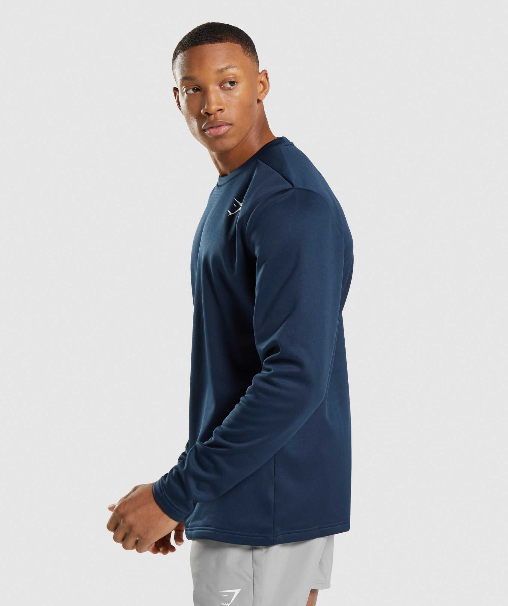 Navy Gymshark Arrival Crew Sweatshirt Men's Pullover | SWXOLB287