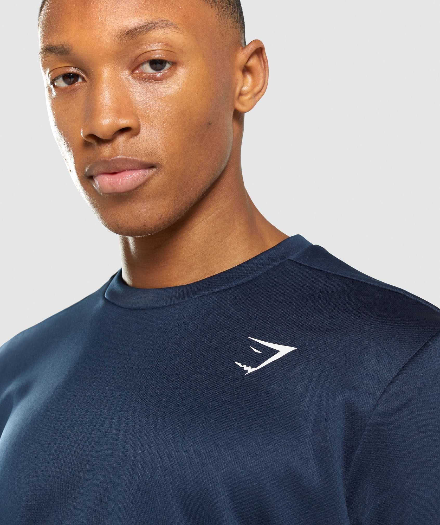 Navy Gymshark Arrival Crew Sweatshirt Men's Pullover | SWXOLB287