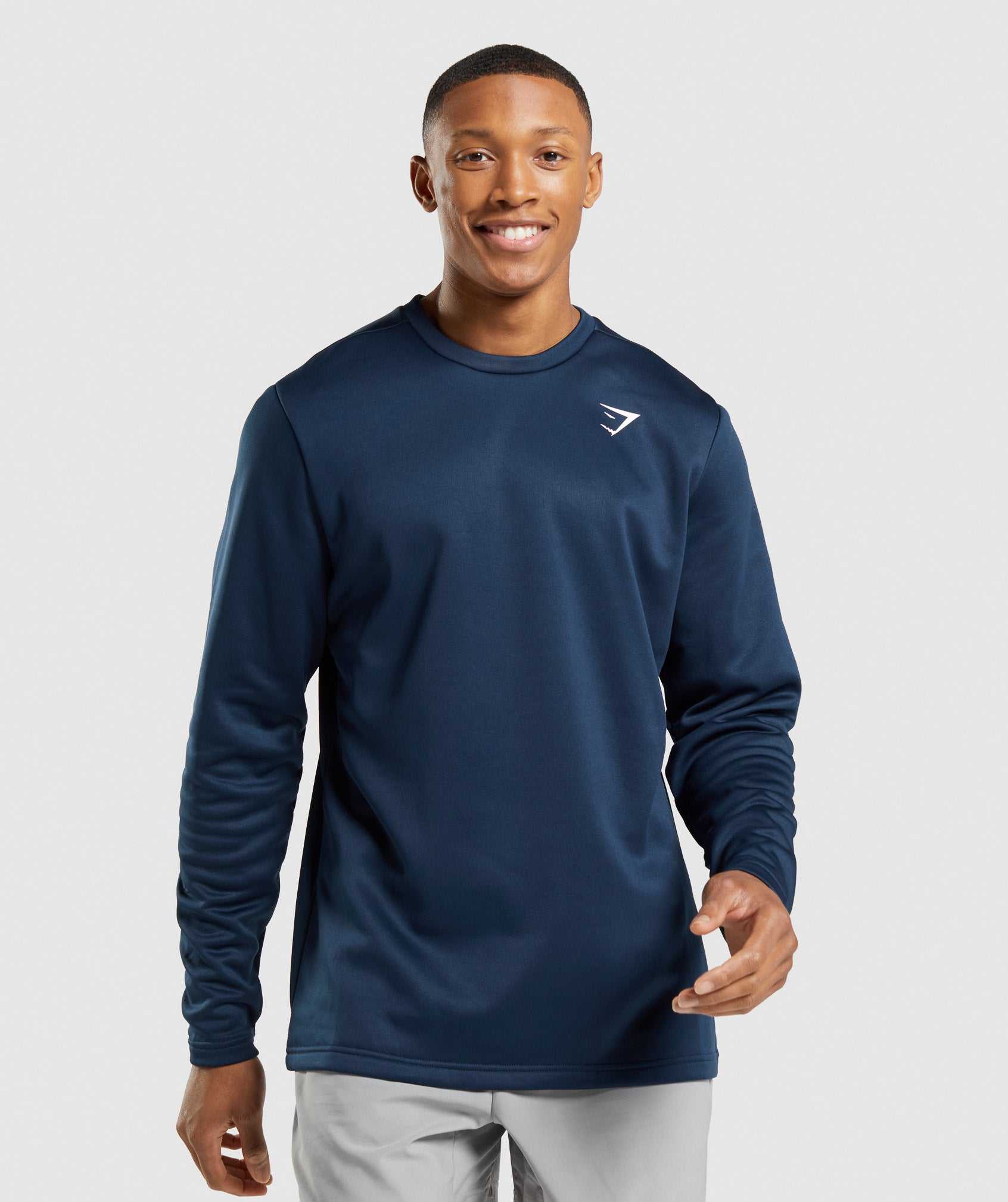 Navy Gymshark Arrival Crew Sweatshirt Men\'s Pullover | SWXOLB287