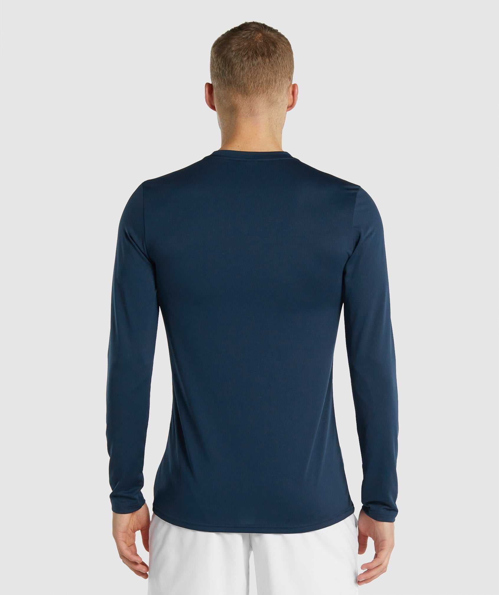 Navy Gymshark Arrival Long Sleeve Men's T Shirts | TBUNHD745