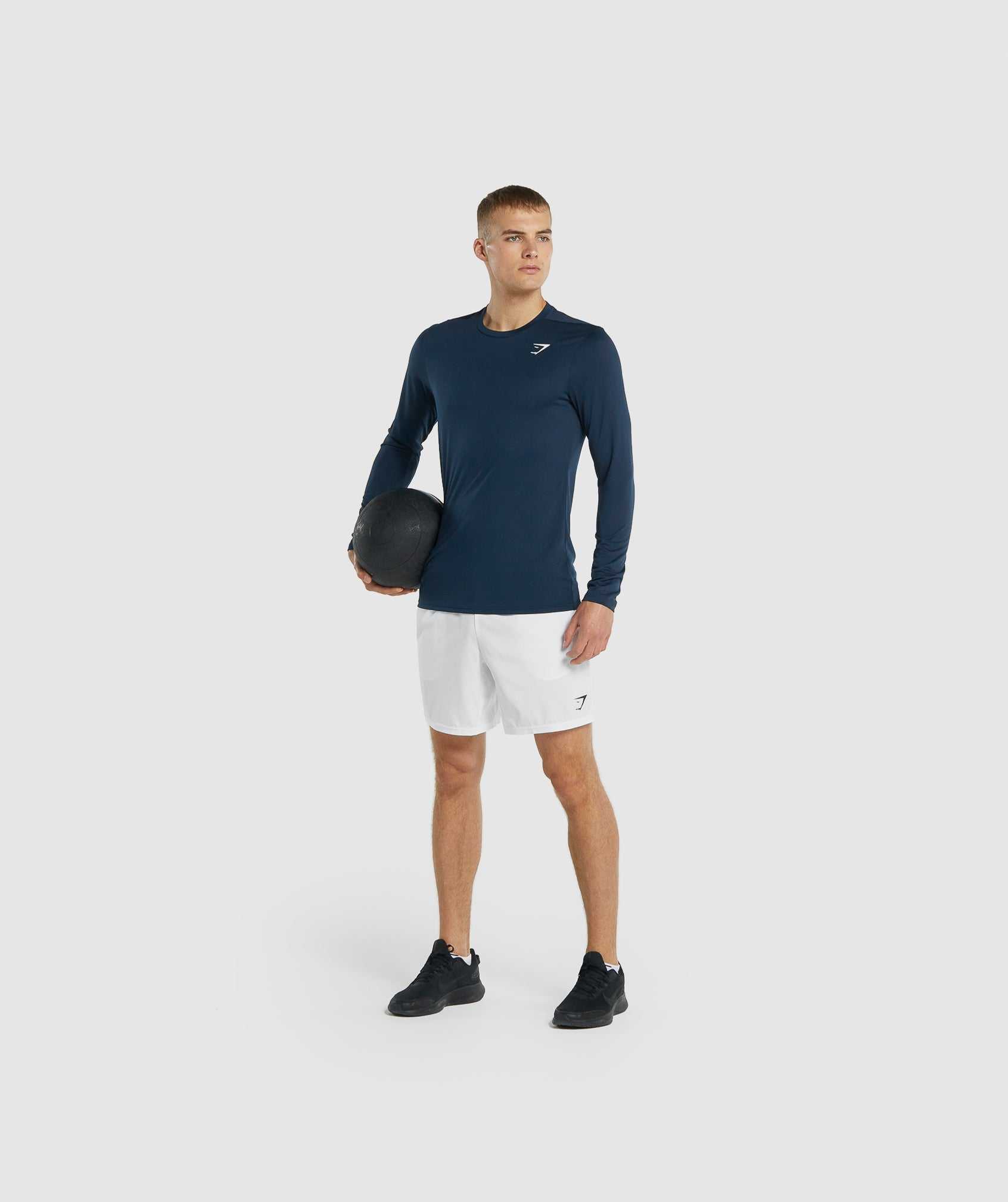 Navy Gymshark Arrival Long Sleeve Men's T Shirts | TBUNHD745