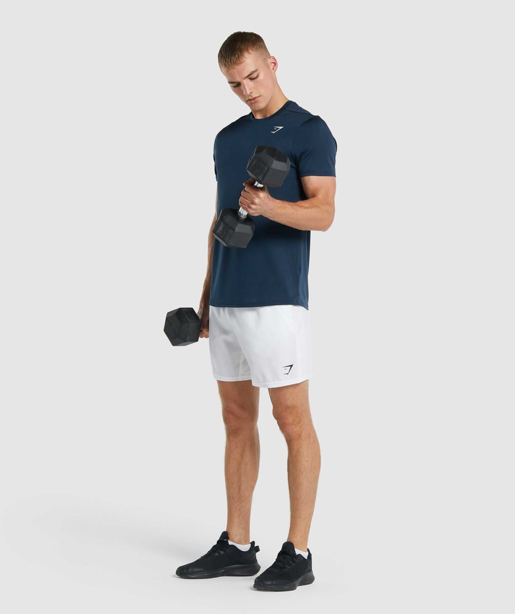 Navy Gymshark Arrival Regular Fit Men's T Shirts | DHRCVN137