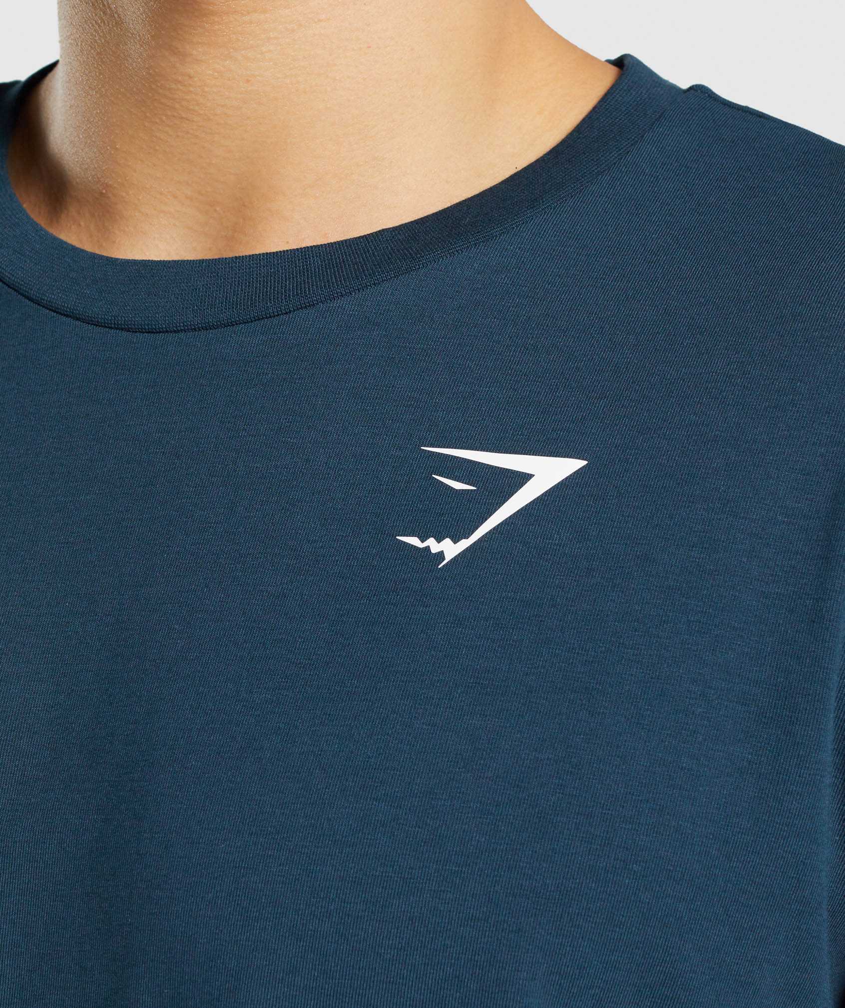 Navy Gymshark Essential Oversized Men's T Shirts | RJNFYE943