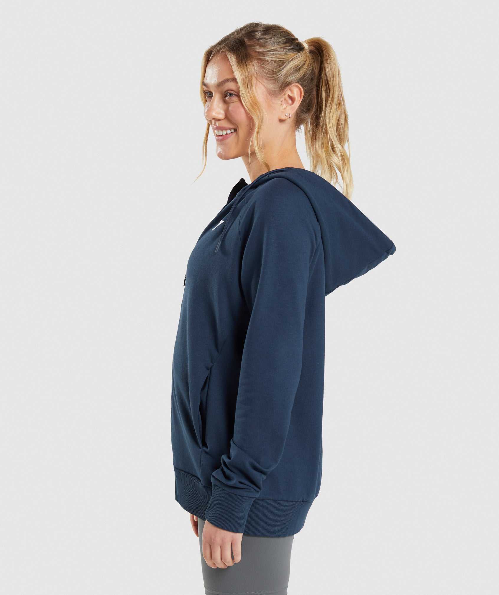 Navy Gymshark Training Zip Women's Pullover | VHQDSM516