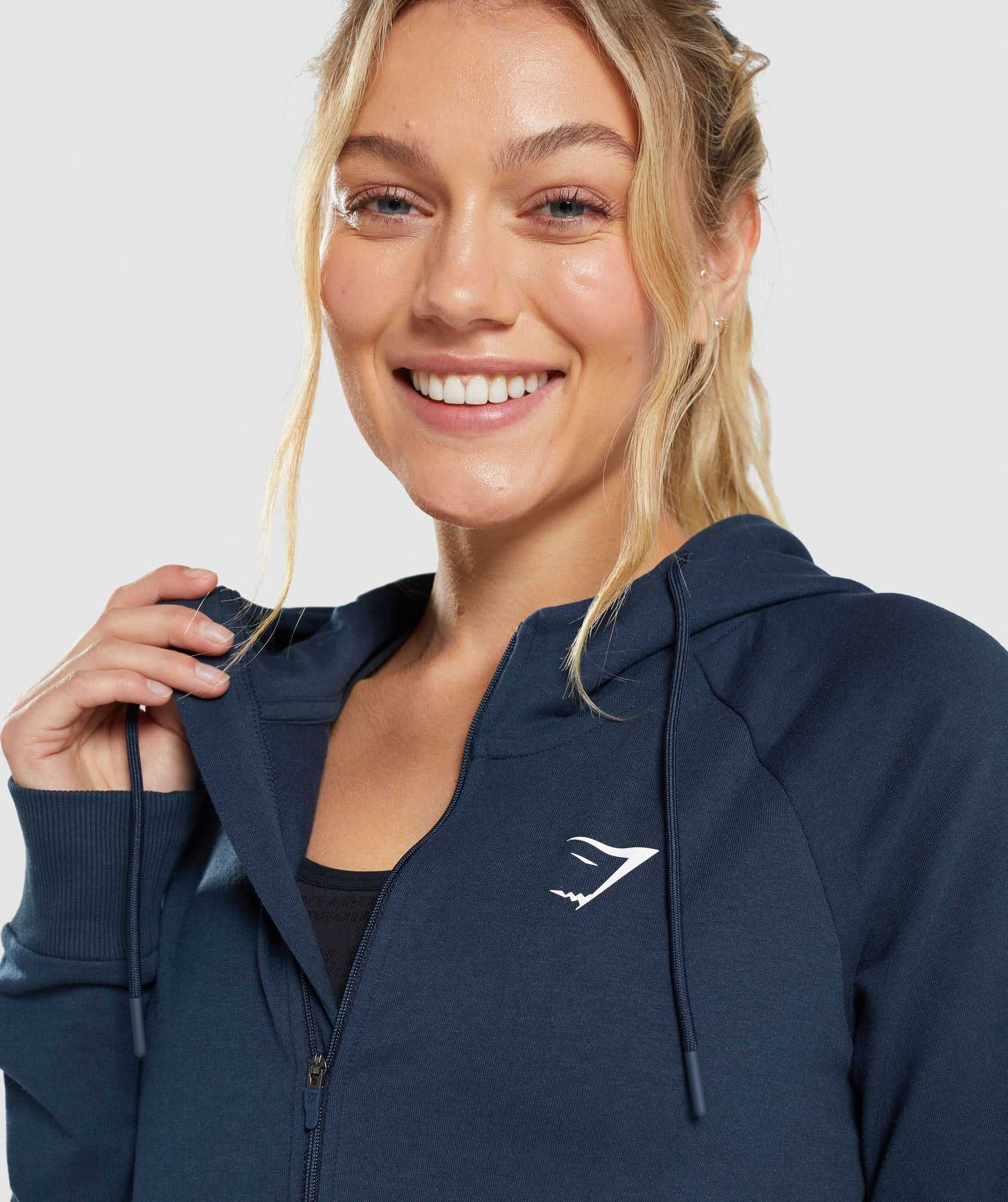 Navy Gymshark Training Zip Women's Pullover | VHQDSM516