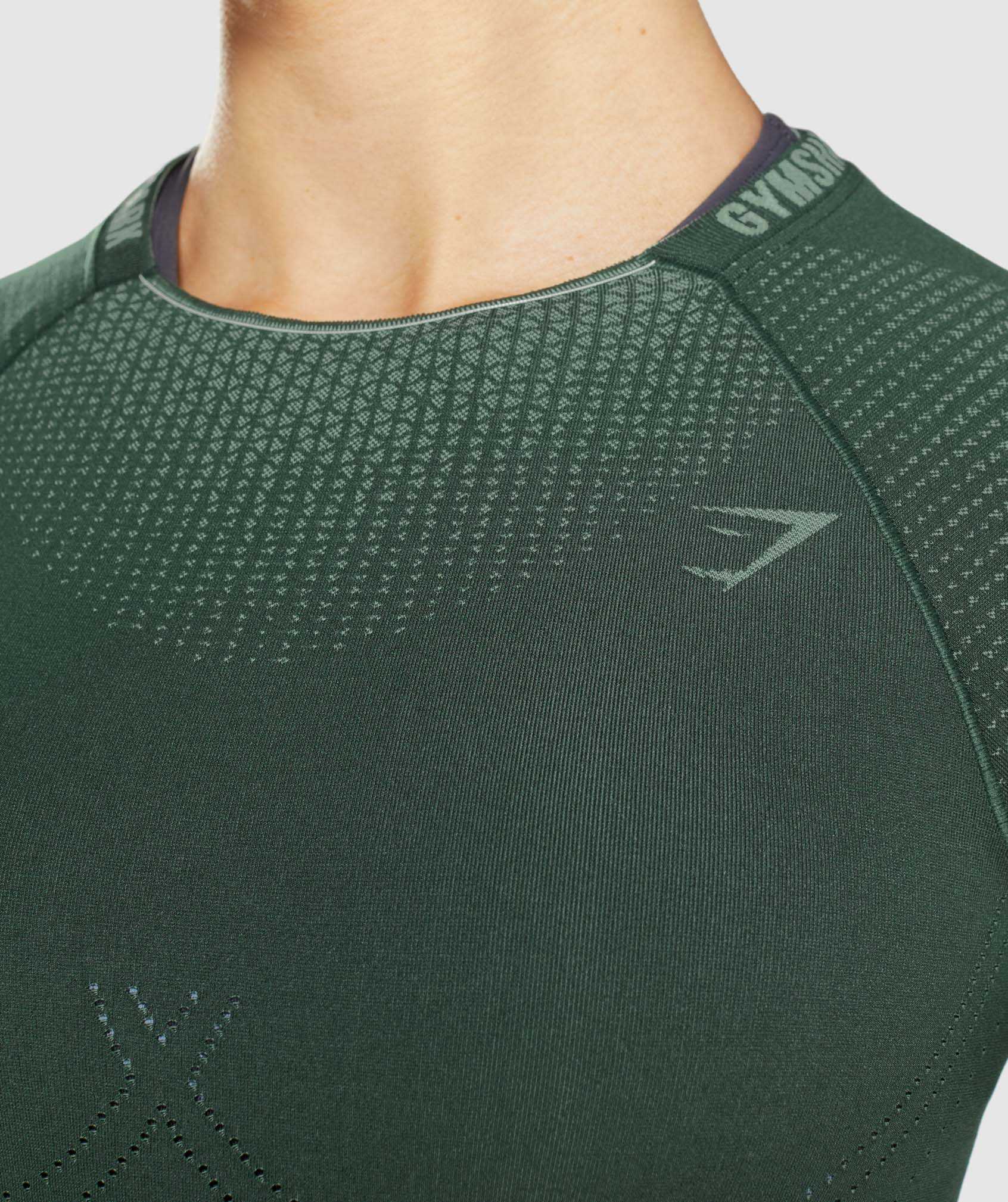 Obsidian Green / Green Gymshark Apex Seamless Crop Women's Tops | NBWAKI801