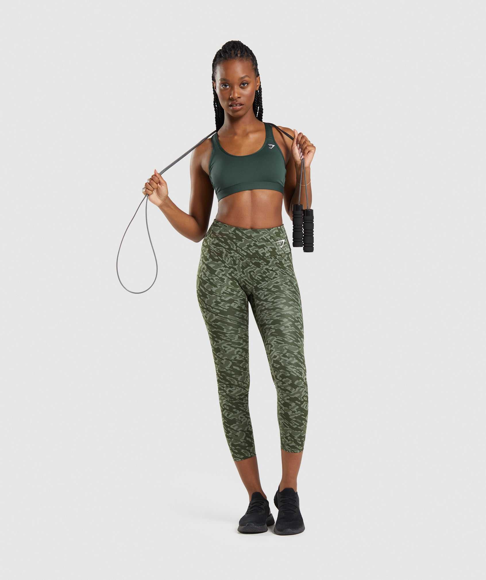 Obsidian Green Gymshark Scoop Neck Women's Sports Bra | BGADRY704