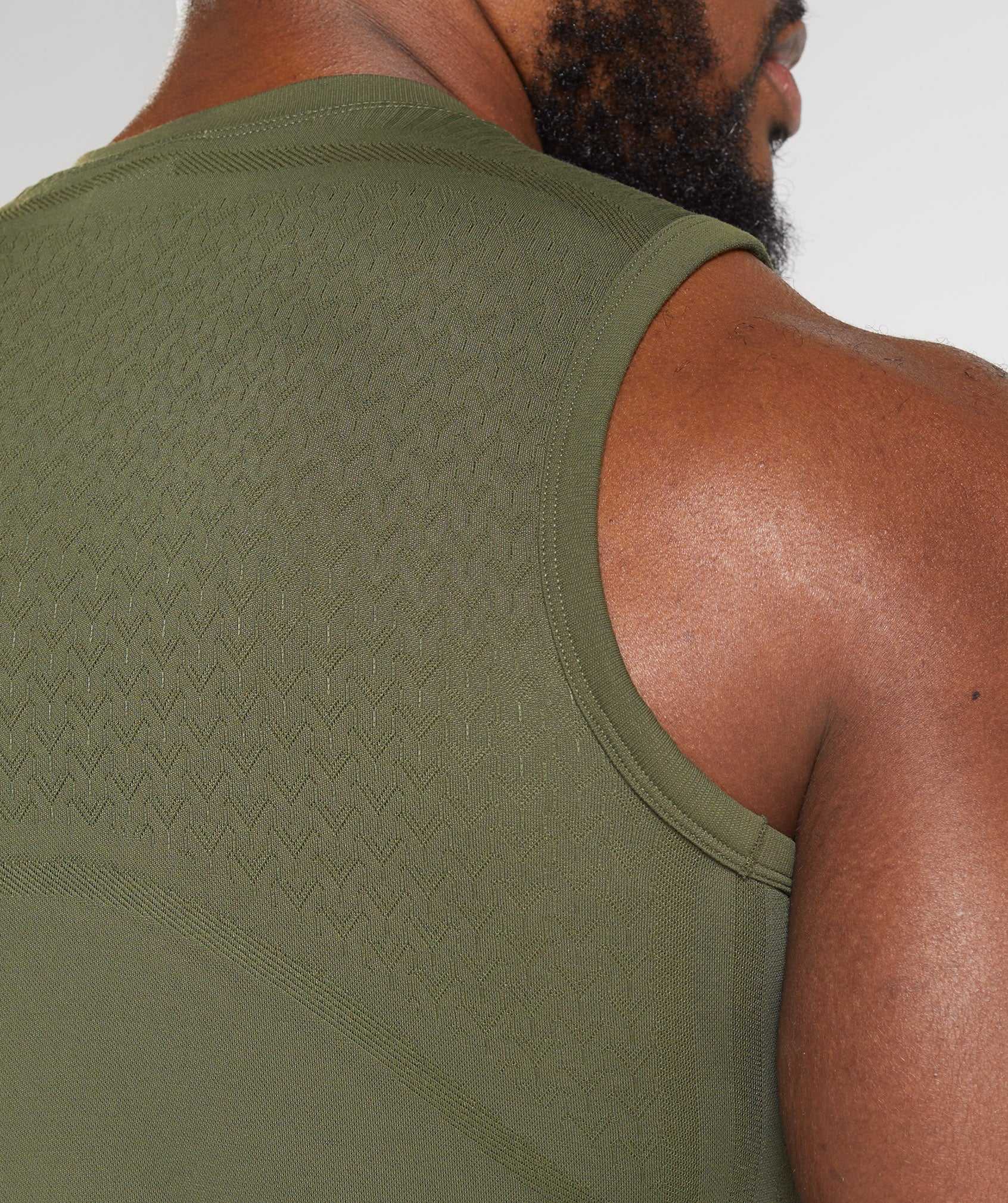 Olive / Green Gymshark 315 Seamless Men's Tanks | XQURGS097