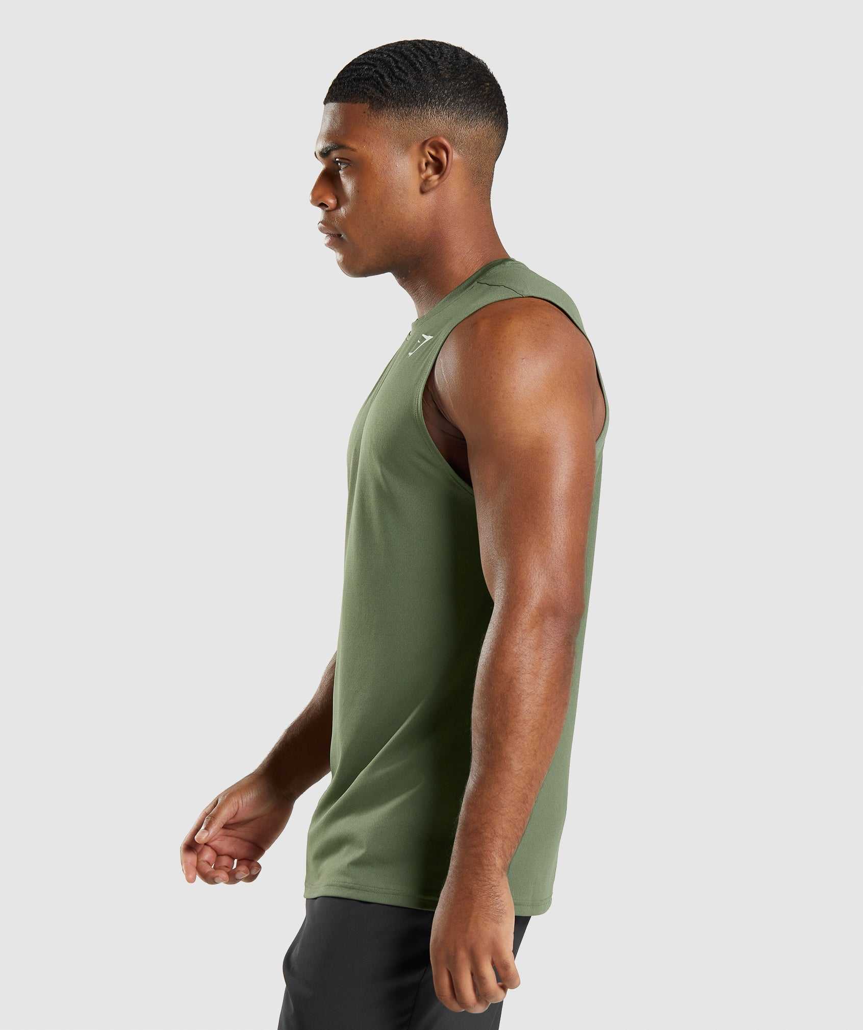 Olive Gymshark Arrival Sleeveless Men's Tanks | AWHXEL867