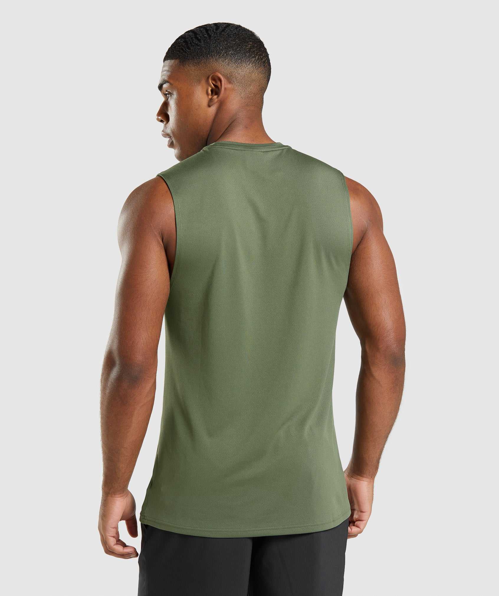 Olive Gymshark Arrival Sleeveless Men's Tanks | AWHXEL867