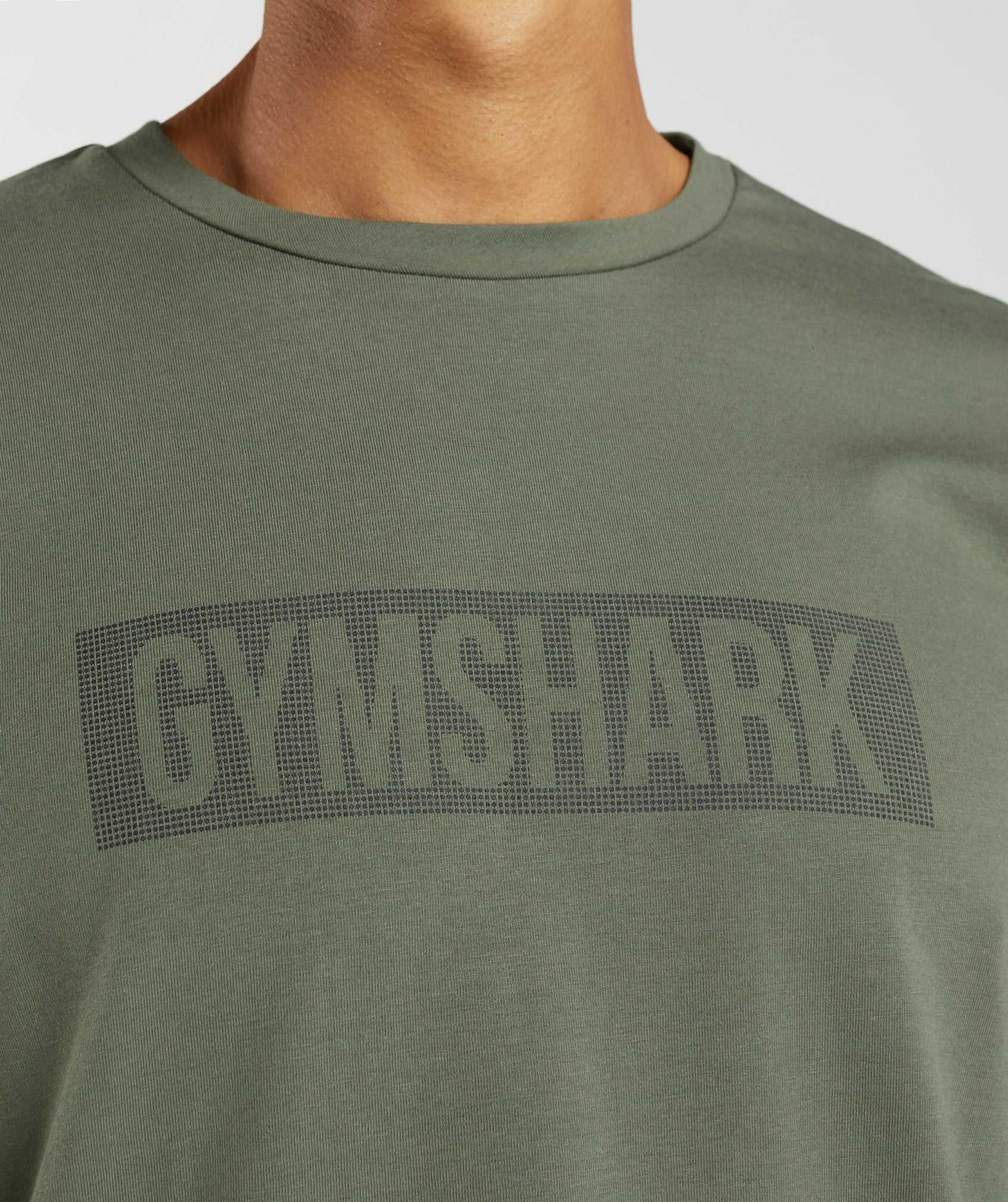 Olive Gymshark Block Long Sleeve Men's T Shirts | STXVJA158