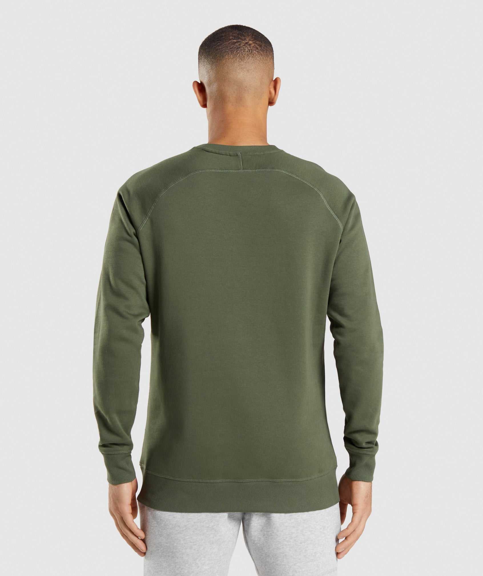 Olive Gymshark Crest Sweatshirt Men's Pullover | FWNEYR741