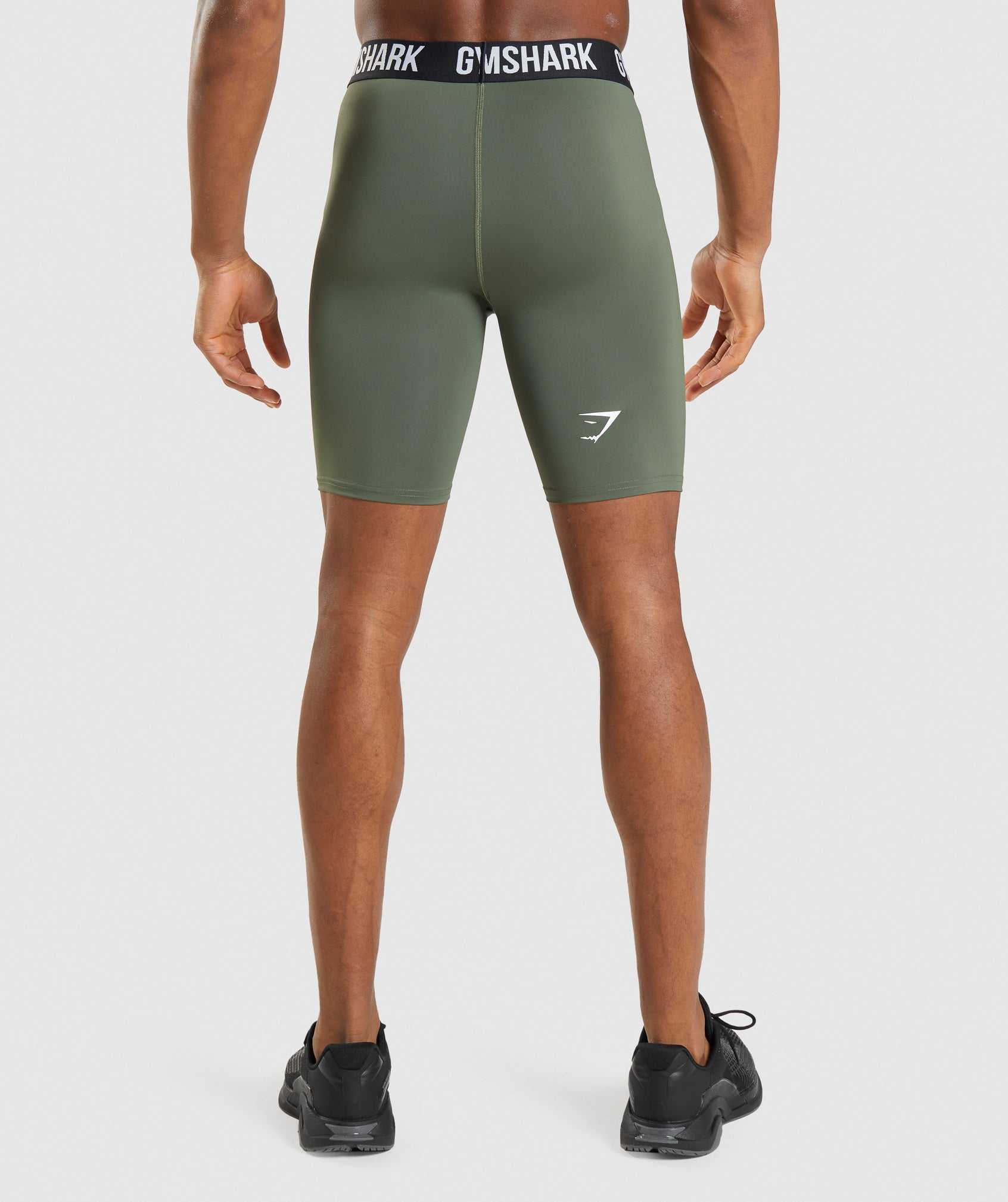 Olive Gymshark Element Baselayer Men's Shorts | TSHQDO947