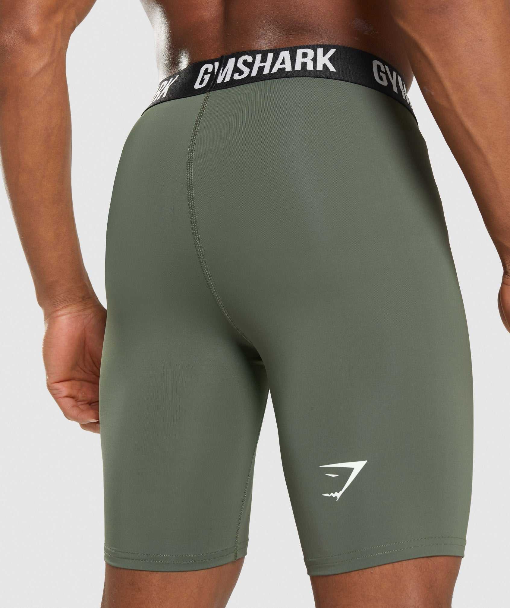 Olive Gymshark Element Baselayer Men's Shorts | TSHQDO947