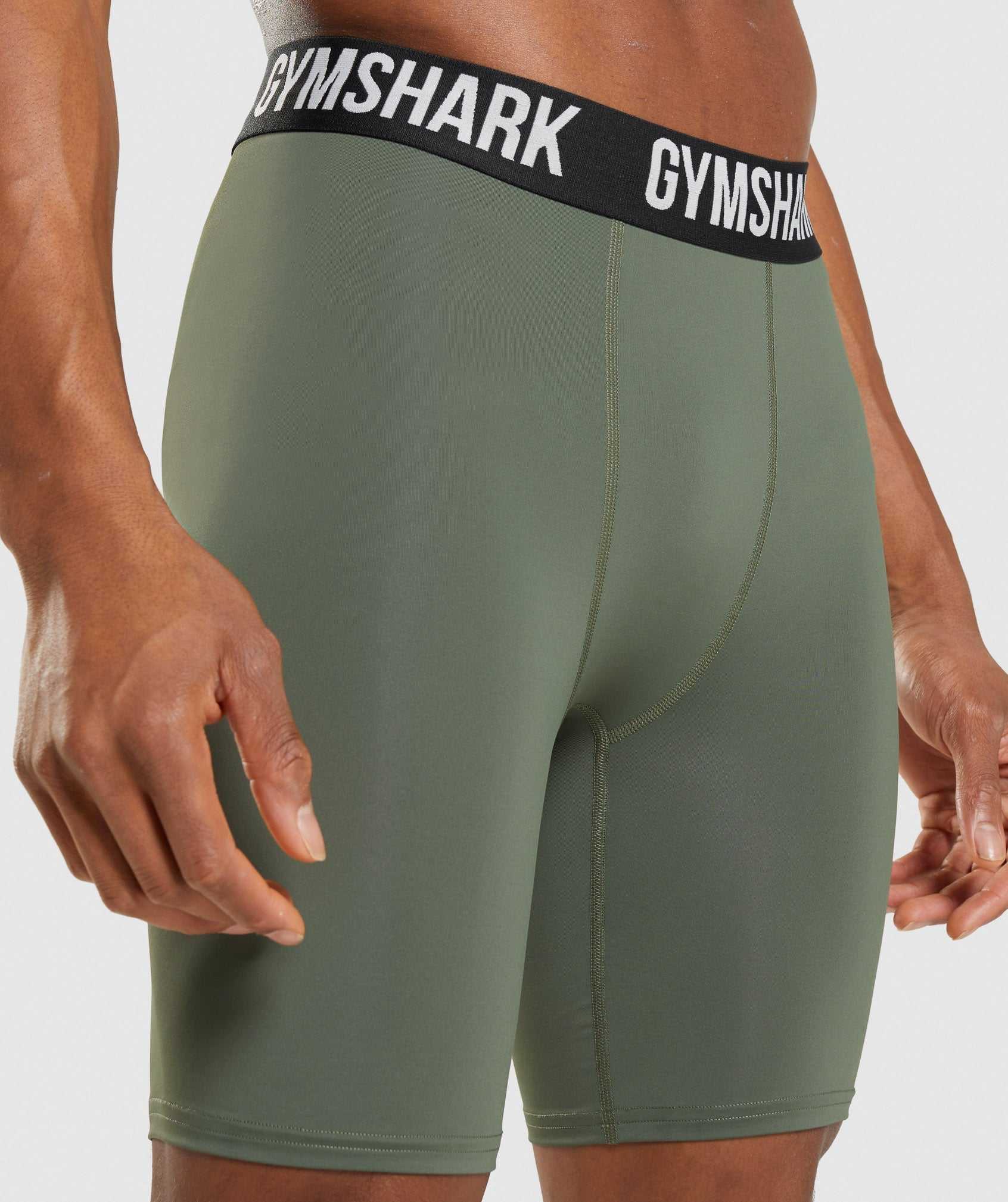 Olive Gymshark Element Baselayer Men's Shorts | TSHQDO947