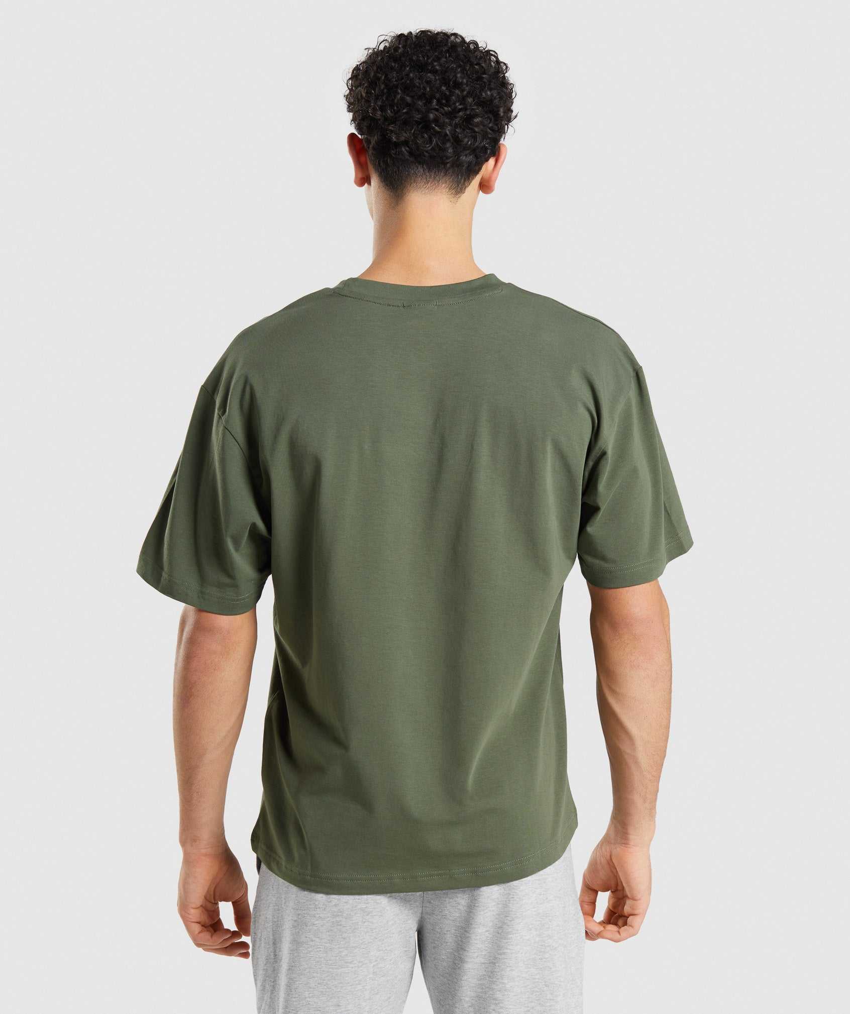 Olive Gymshark Essential Oversized Men's T Shirts | CNPYHK260