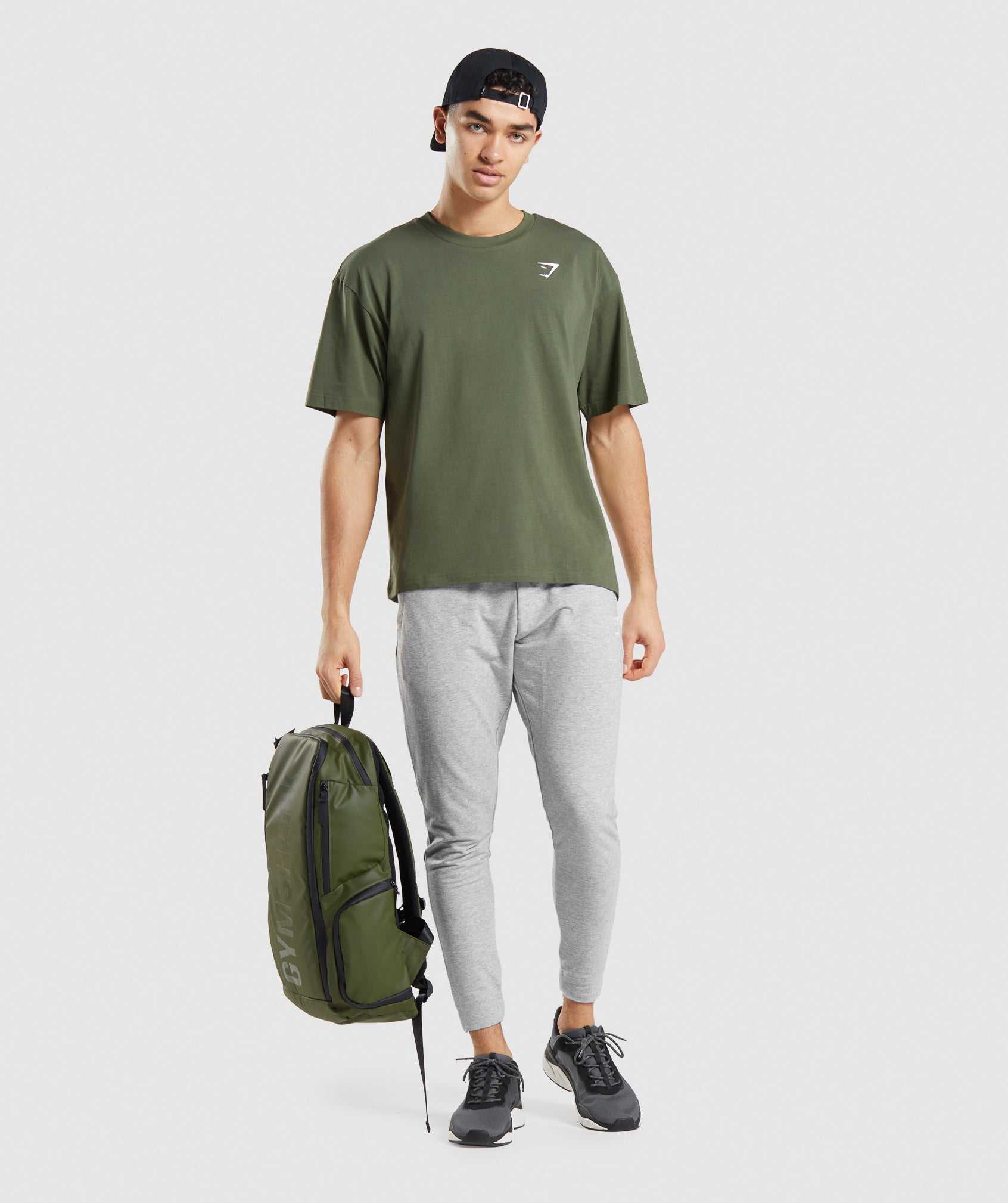 Olive Gymshark Essential Oversized Men's T Shirts | CNPYHK260